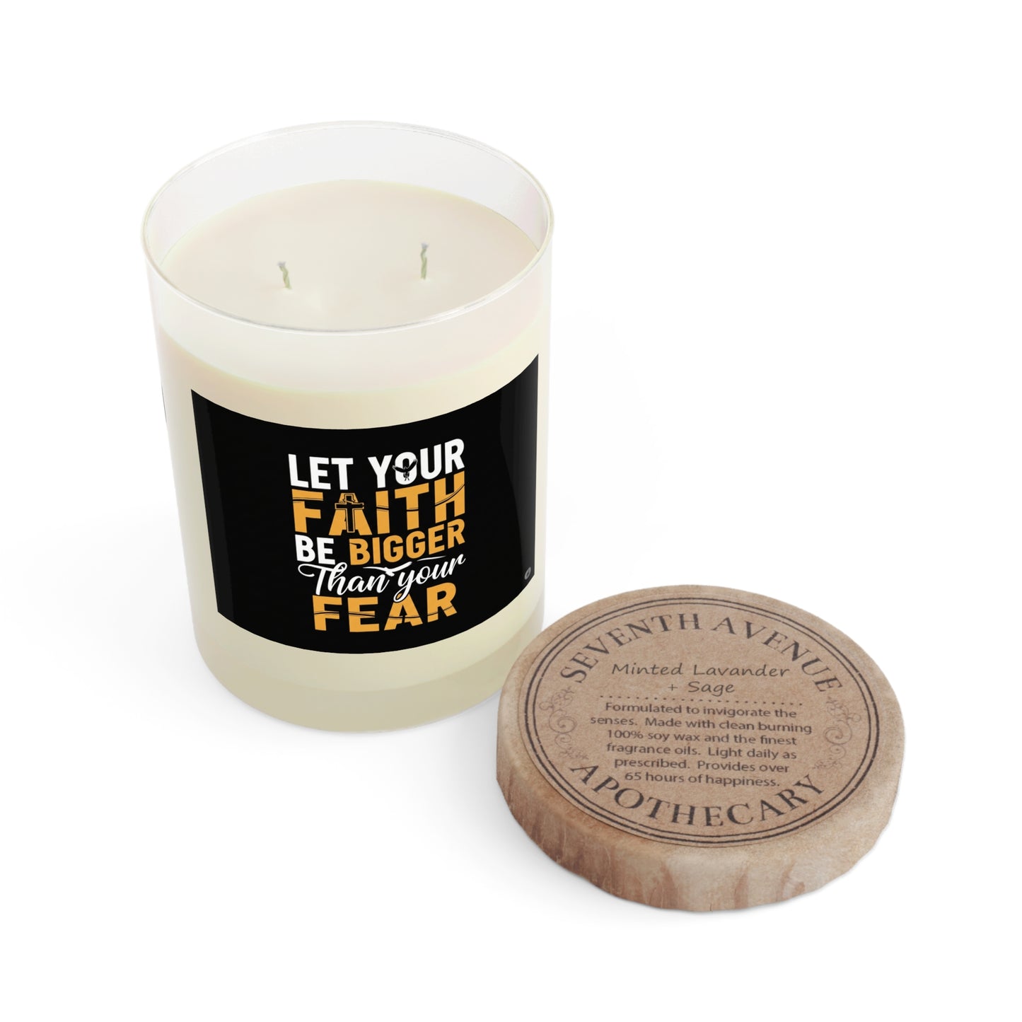 Faith-Inspired Scented Candle - Let Your Faith Be Bigger Than Your Fear, Spiritual Home Decor, Religious Gift, Inspirational Aroma