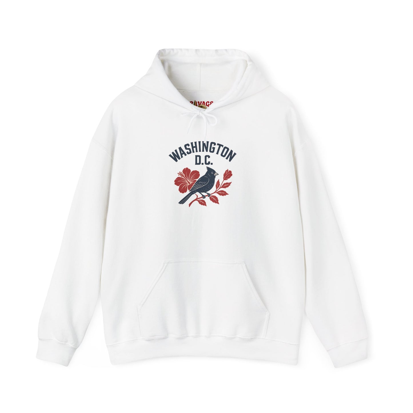 Washington D.C. Floral Hoodie – Unisex Heavy Blend Sweatshirt, Cozy Spring Streetwear, Travel Gift, DC Souvenir, Botanical Graphic Pullover