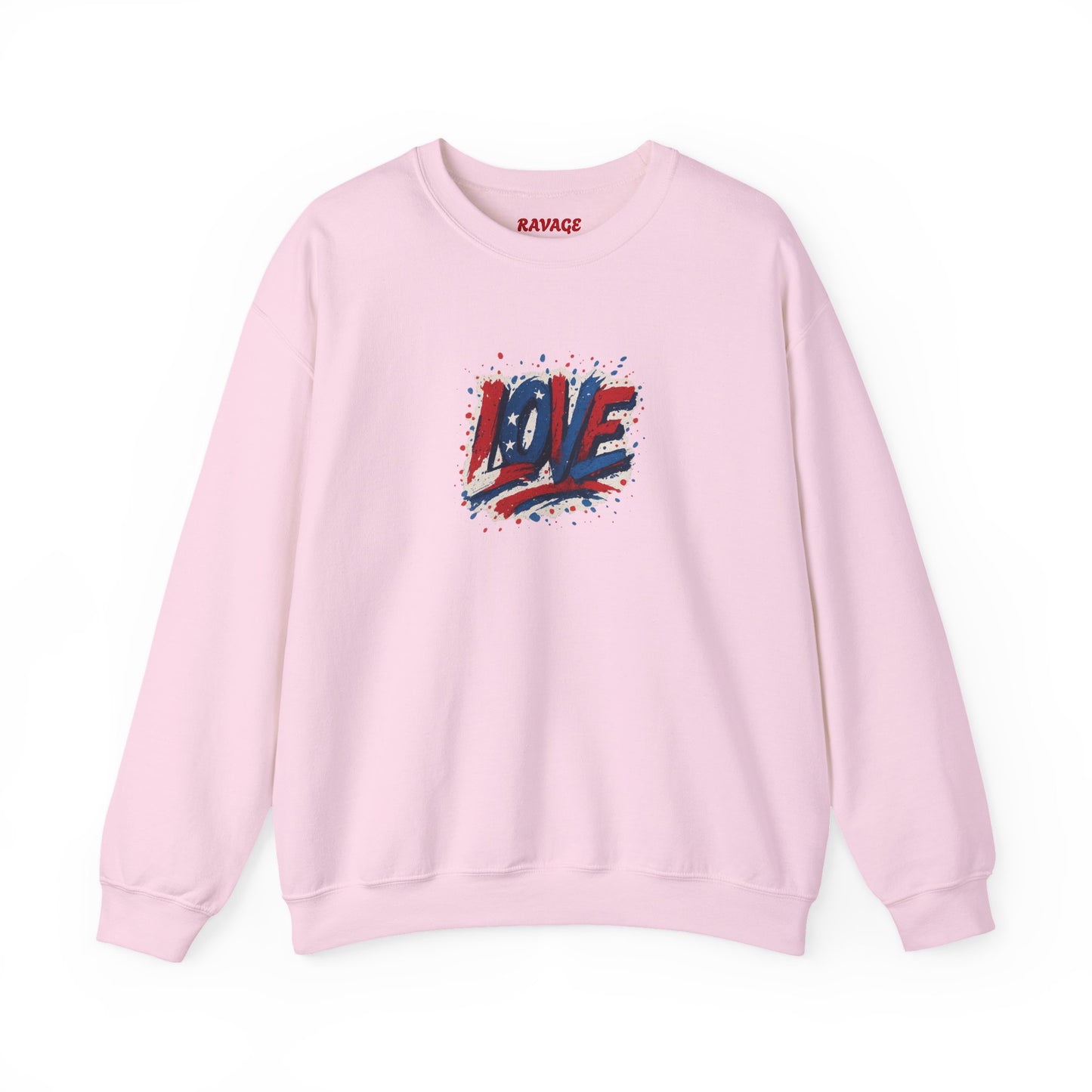 Patriotic Love Sweatshirt | Unisex Crewneck, Cozy Top for Celebrations, Gifts, Independence Day, Casual Style, Everyday Comfort