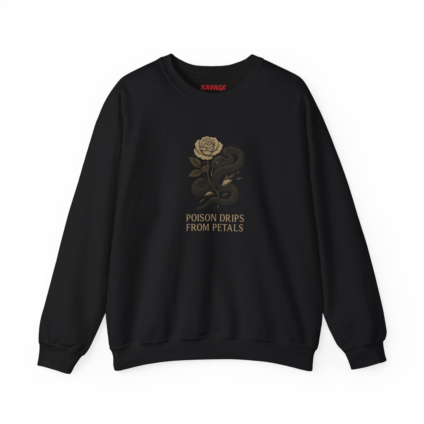 POISON DRIPS FROM PETALS Unisex Crewneck Sweatshirt – Heavy Blend Pullover for Casual Wear | Cozy Streetwear Gift for Her, Feminist Fashion Statement