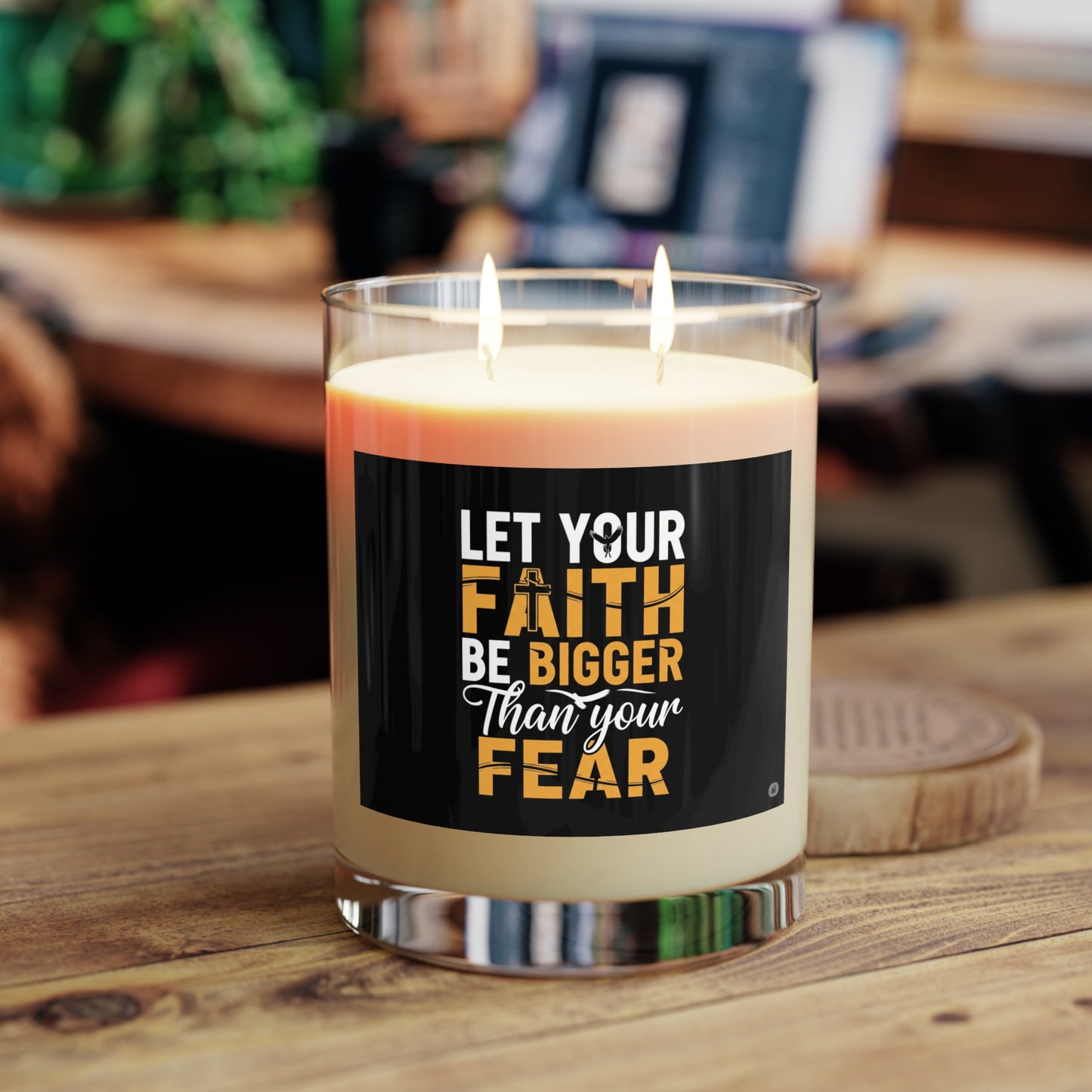 Faith-Inspired Scented Candle - Let Your Faith Be Bigger Than Your Fear, Spiritual Home Decor, Religious Gift, Inspirational Aroma