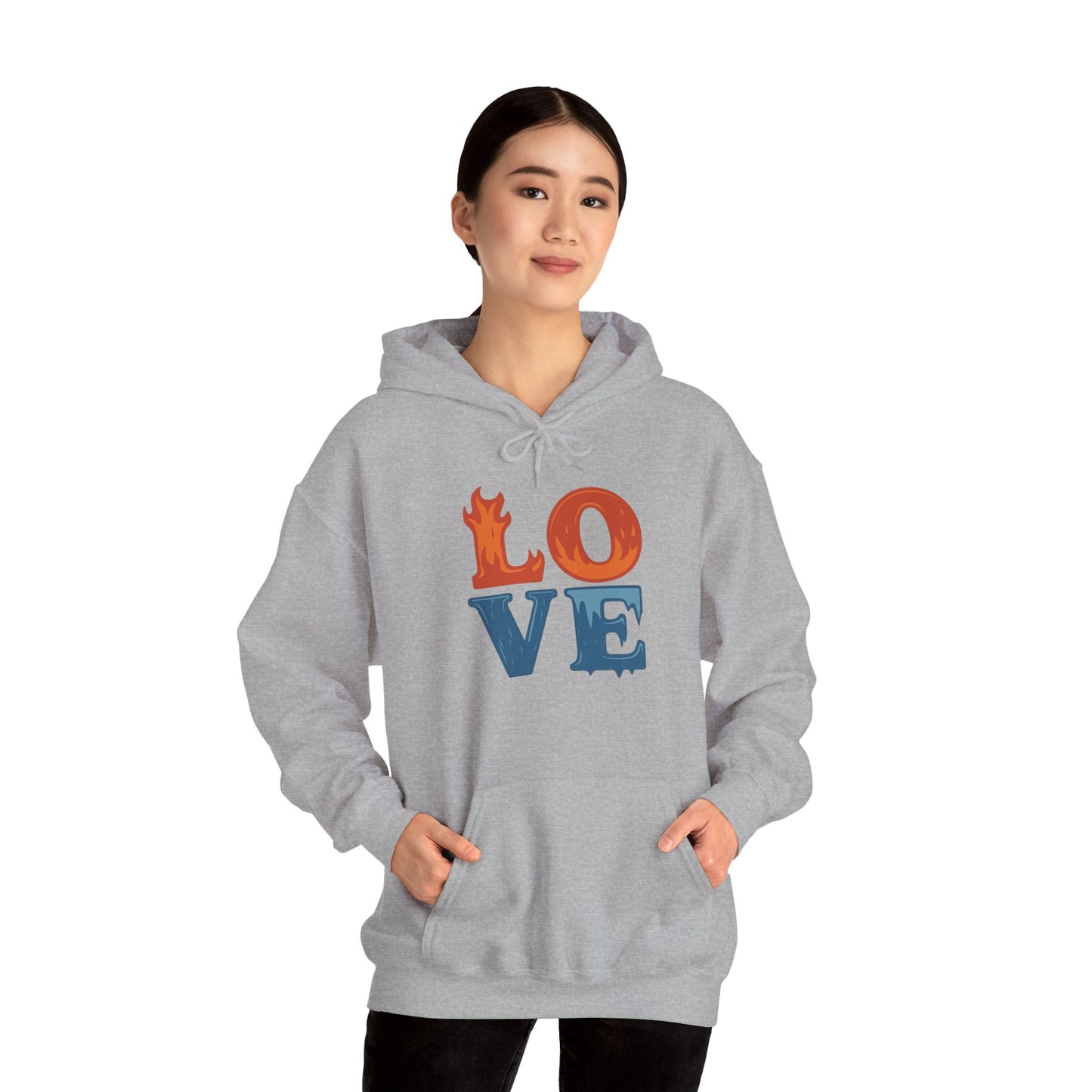 Unisex Hooded Sweatshirt with 'LOVE' Design - Cozy Gift for Friends, Valentine's Day, Casual Wear, Relaxation, Everyday Use