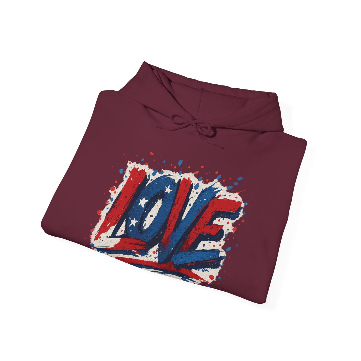 Unisex Hooded Sweatshirt with 'LOVE' Design - Cozy Gift for Friends, Valentine's Day, Casual Wear, Relaxation, Everyday Use