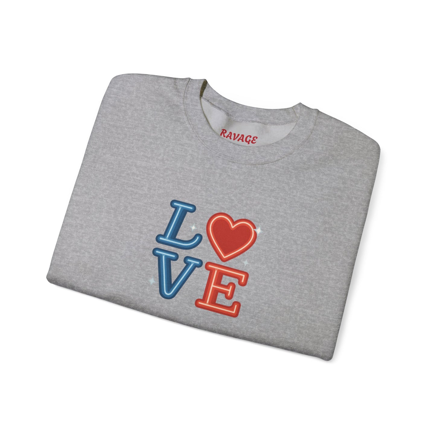 Patriotic Love Sweatshirt | Unisex Crewneck, Cozy Top for Celebrations, Gifts, Independence Day, Casual Style, Everyday Comfort