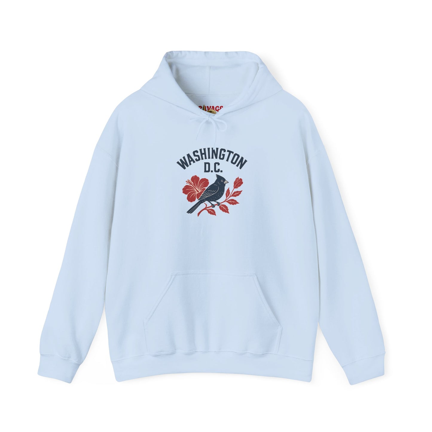 Washington D.C. Floral Hoodie – Unisex Heavy Blend Sweatshirt, Cozy Spring Streetwear, Travel Gift, DC Souvenir, Botanical Graphic Pullover