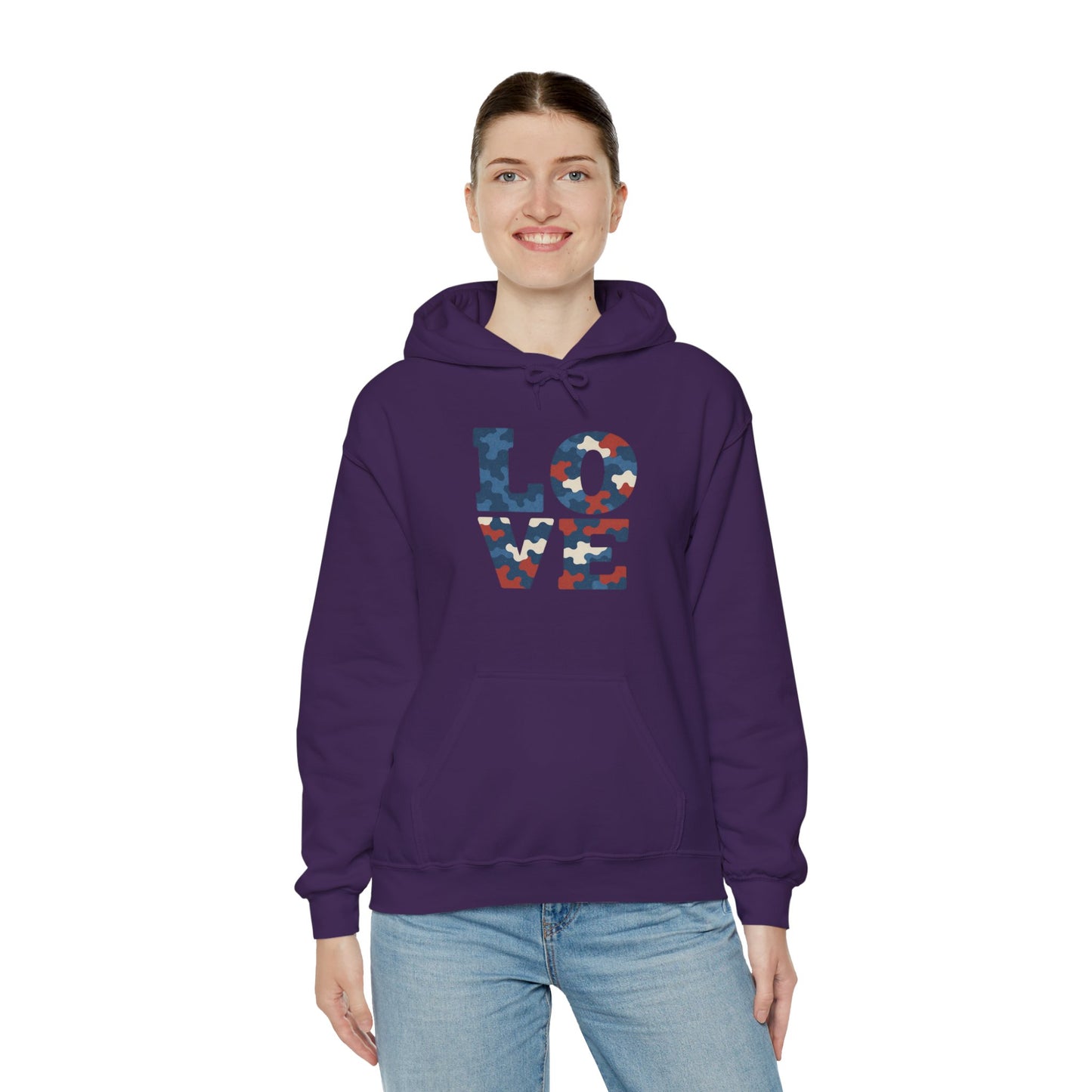 Unisex Hooded Sweatshirt with 'LOVE' Design - Cozy Gift for Friends, Valentine's Day, Casual Wear, Relaxation, Everyday Use