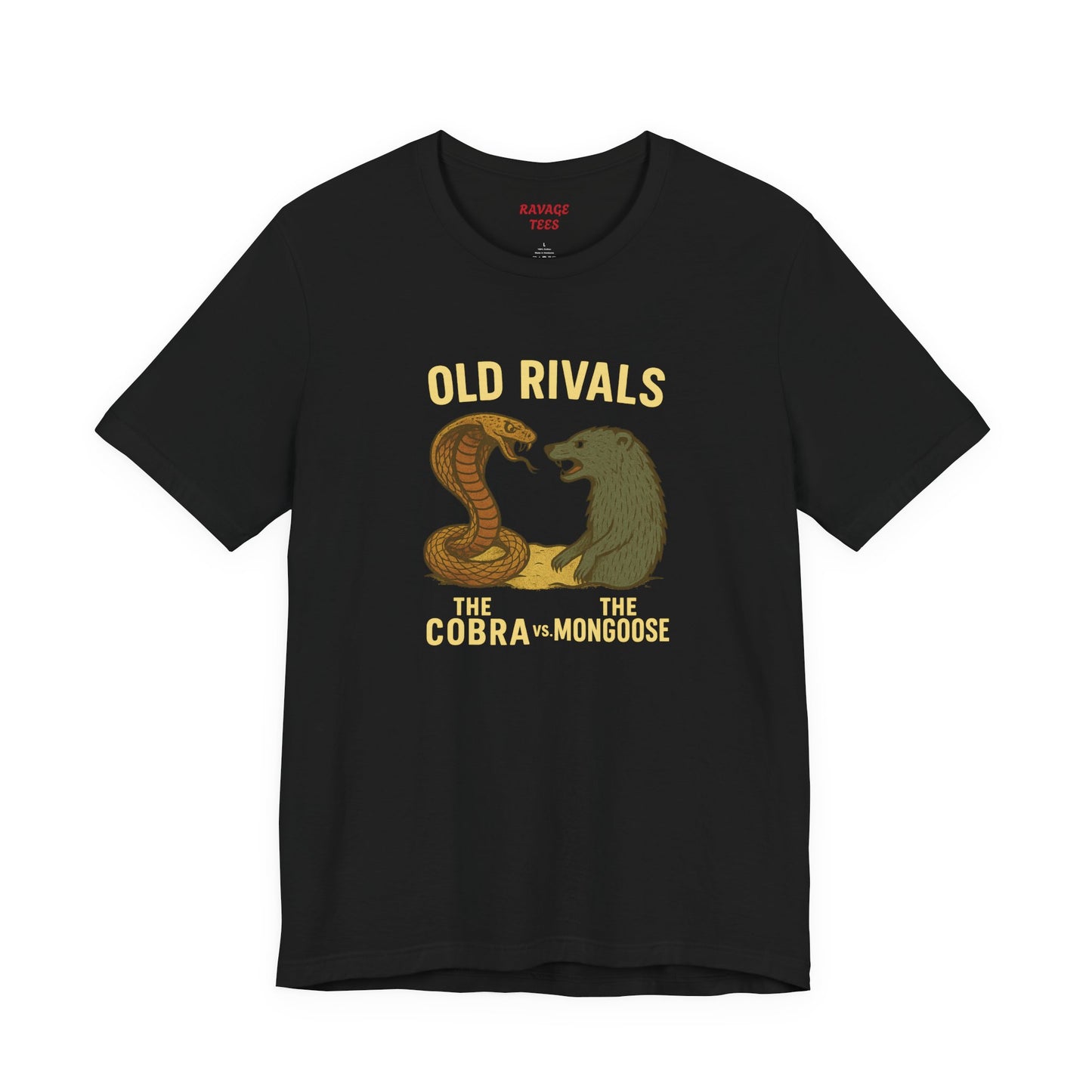 Vintage Rivalry Tee - Cobra vs Mongoose T-Shirt, Retro Graphic Outdoor Adventure Shirt, Perfect Gift for Animal Lovers