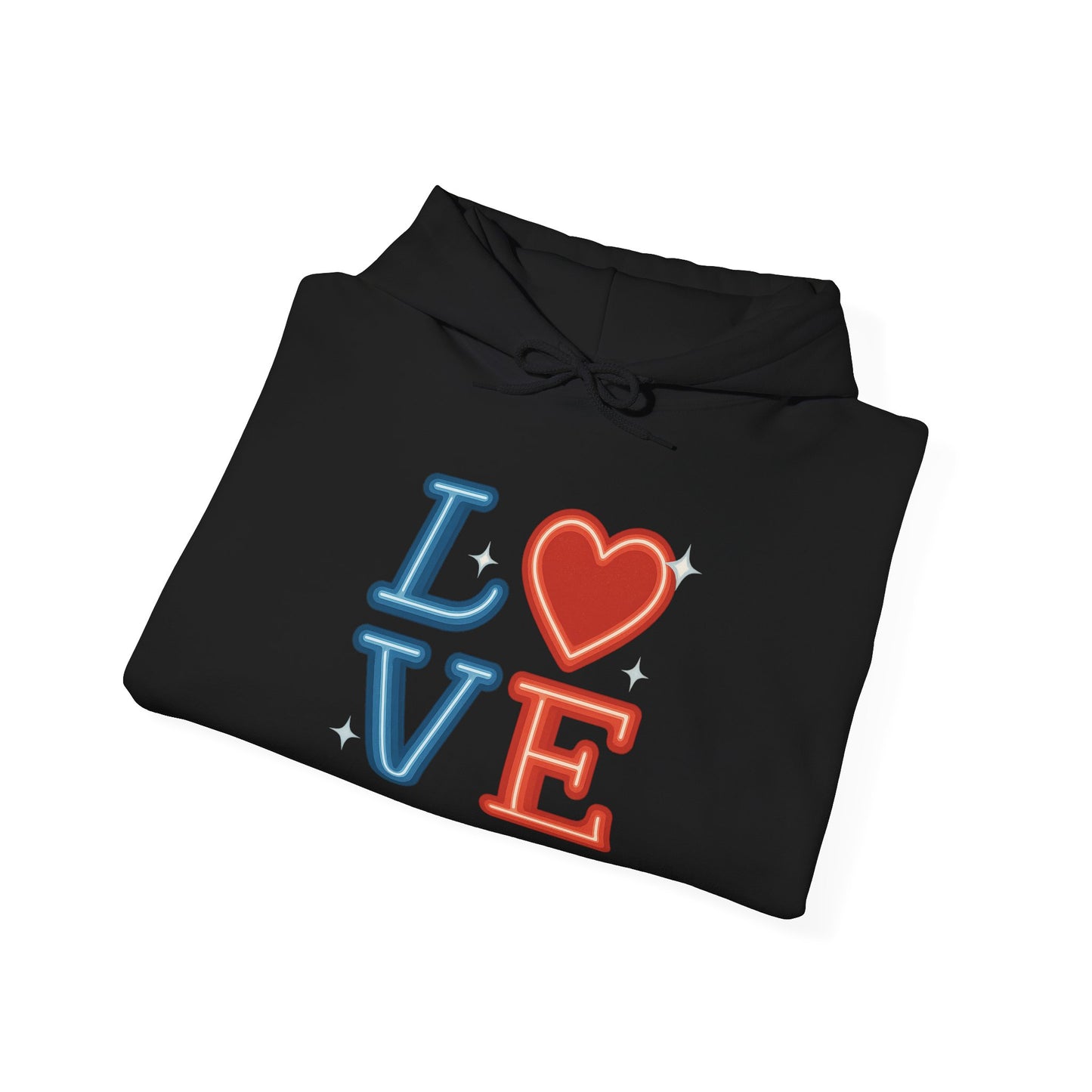 Unisex Hooded Sweatshirt with 'LOVE' Design - Cozy Gift for Friends, Valentine's Day, Casual Wear, Relaxation, Everyday Use