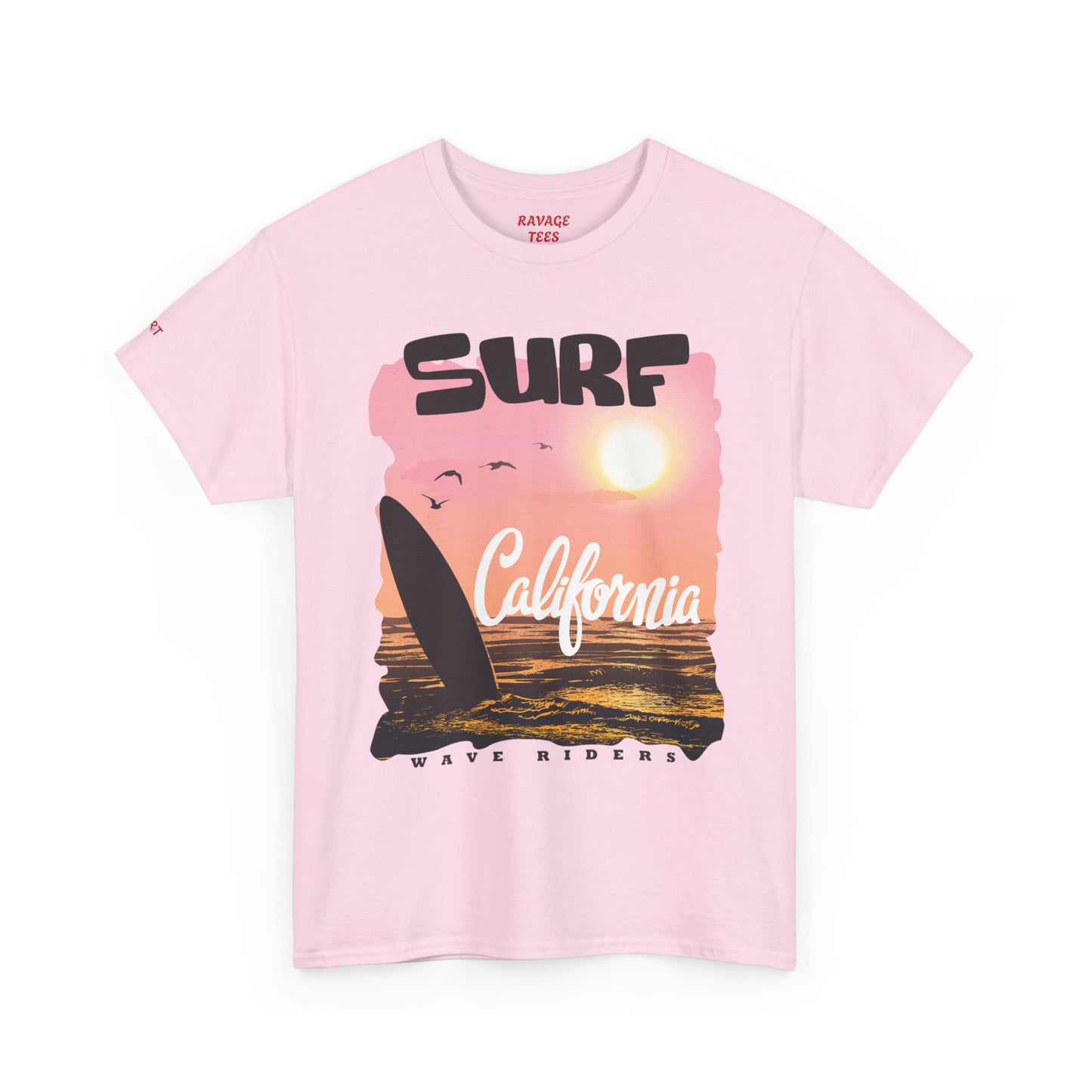 Surf California Suns Unisex Heavy Cotton Teet T-Shirt | Wave Riders Graphic Tee | Ravage Tees Beach & Surf Collection