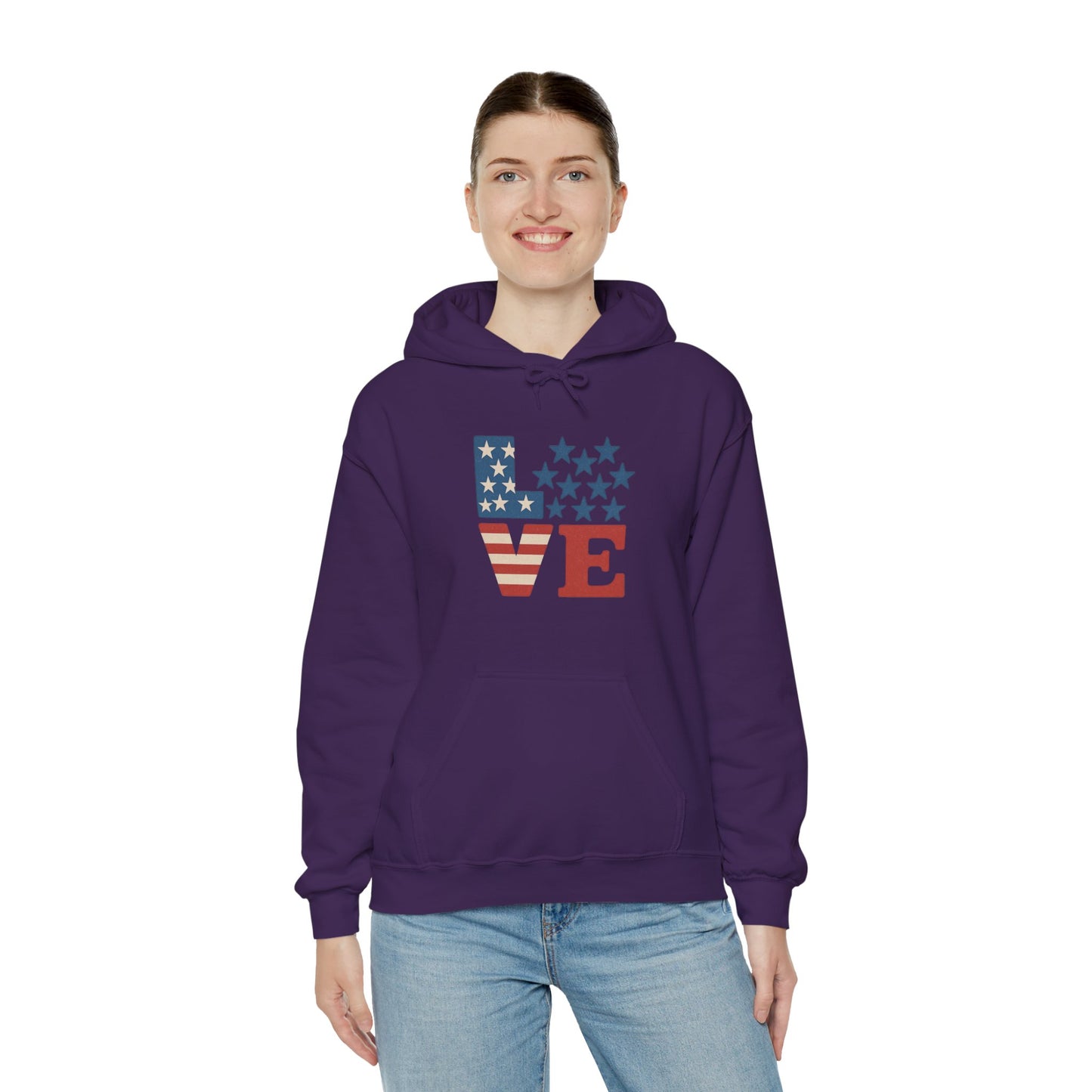 Unisex Hooded Sweatshirt with 'LOVE' Design - Cozy Gift for Friends, Valentine's Day, Casual Wear, Relaxation, Everyday Use