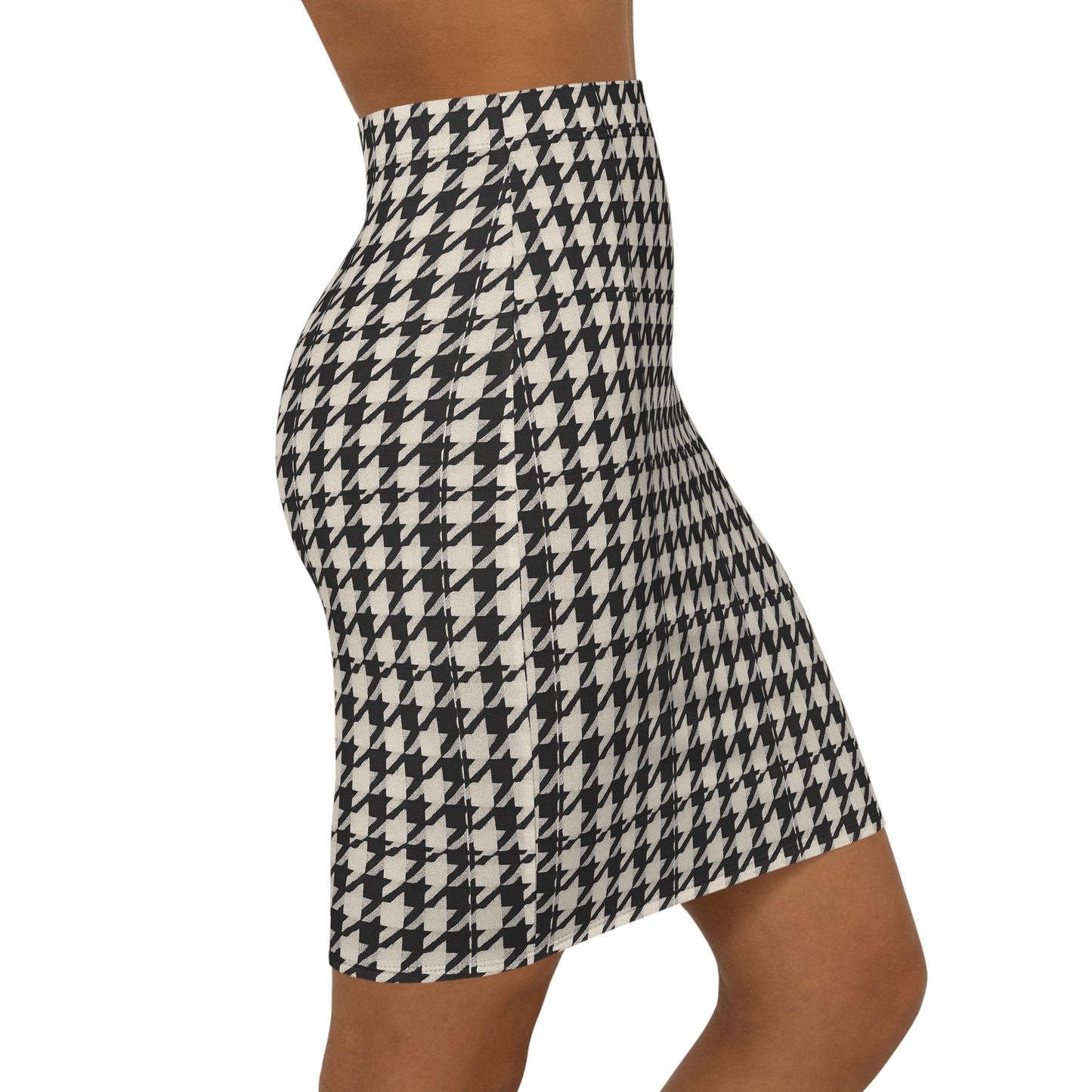 Chic Houndstooth Pencil Skirt for Women, Elegant Workwear, Party Outfit, Vintage Inspired, Stylish Everyday Look
