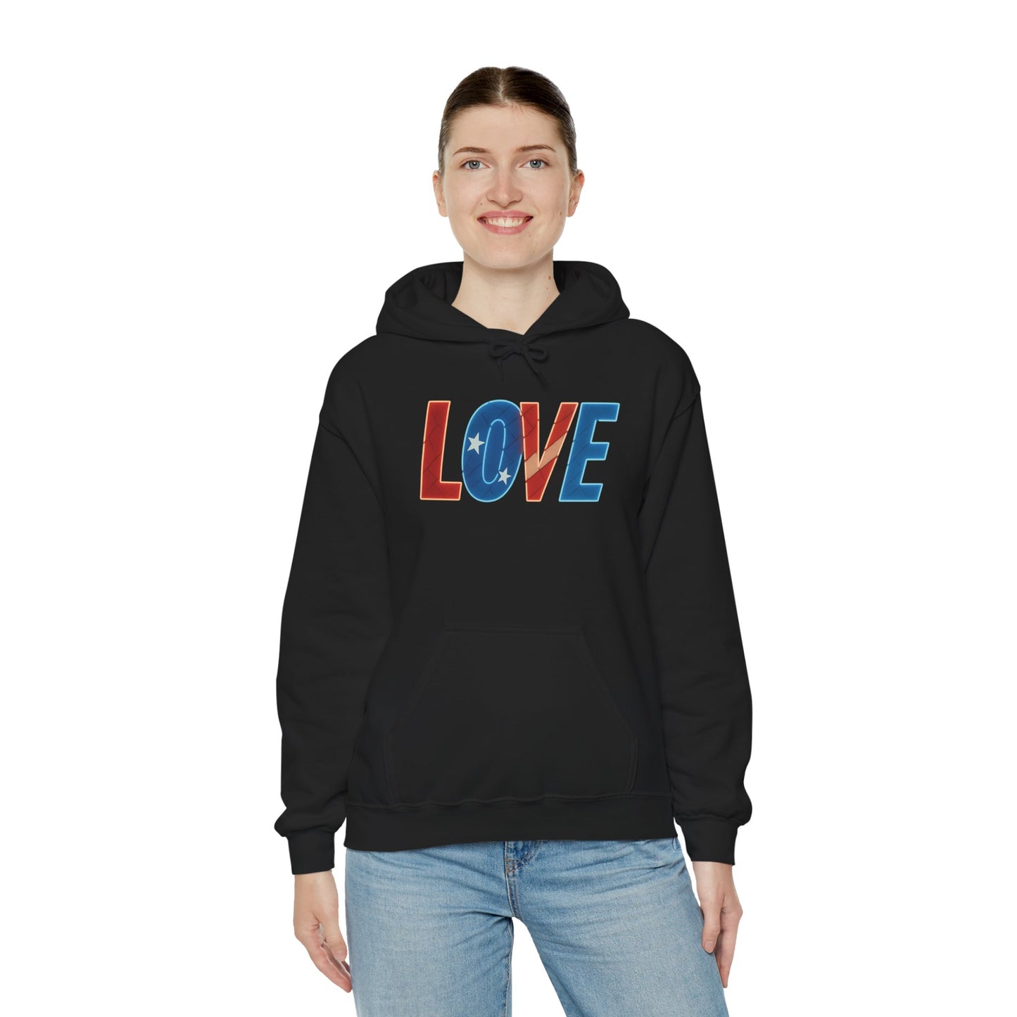 Unisex Hooded Sweatshirt with 'LOVE' Design - Cozy Gift for Friends, Valentine's Day, Casual Wear, Relaxation, Everyday Use