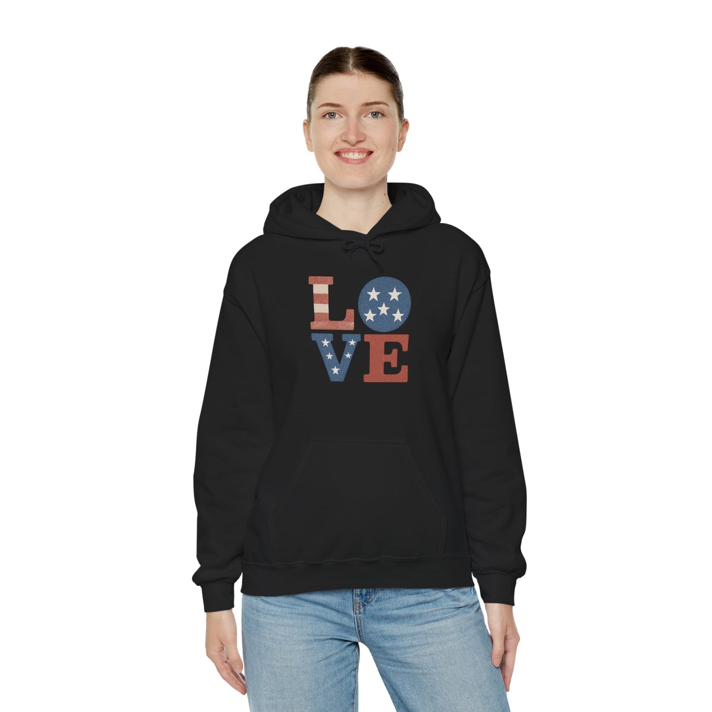 Unisex Hooded Sweatshirt with 'LOVE' Design - Cozy Gift for Friends, Valentine's Day, Casual Wear, Relaxation, Everyday Use
