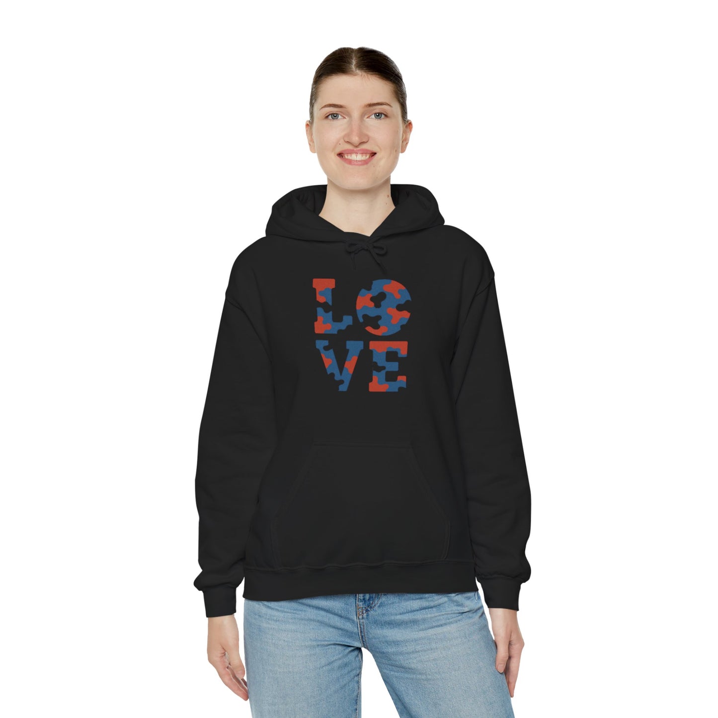 Unisex Hooded Sweatshirt with 'LOVE' Design - Cozy Gift for Friends, Valentine's Day, Casual Wear, Relaxation, Everyday Use