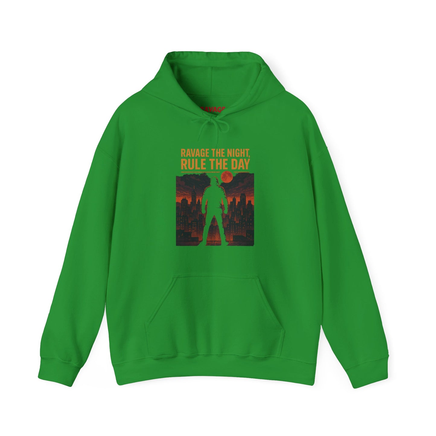 RAVAGE THE NIGHT RULE THE DAY Hoodie – Urban Adventure Graphic Sweatshirt, Cool Unisex Streetwear, Casual Wear, Unique Gifthion