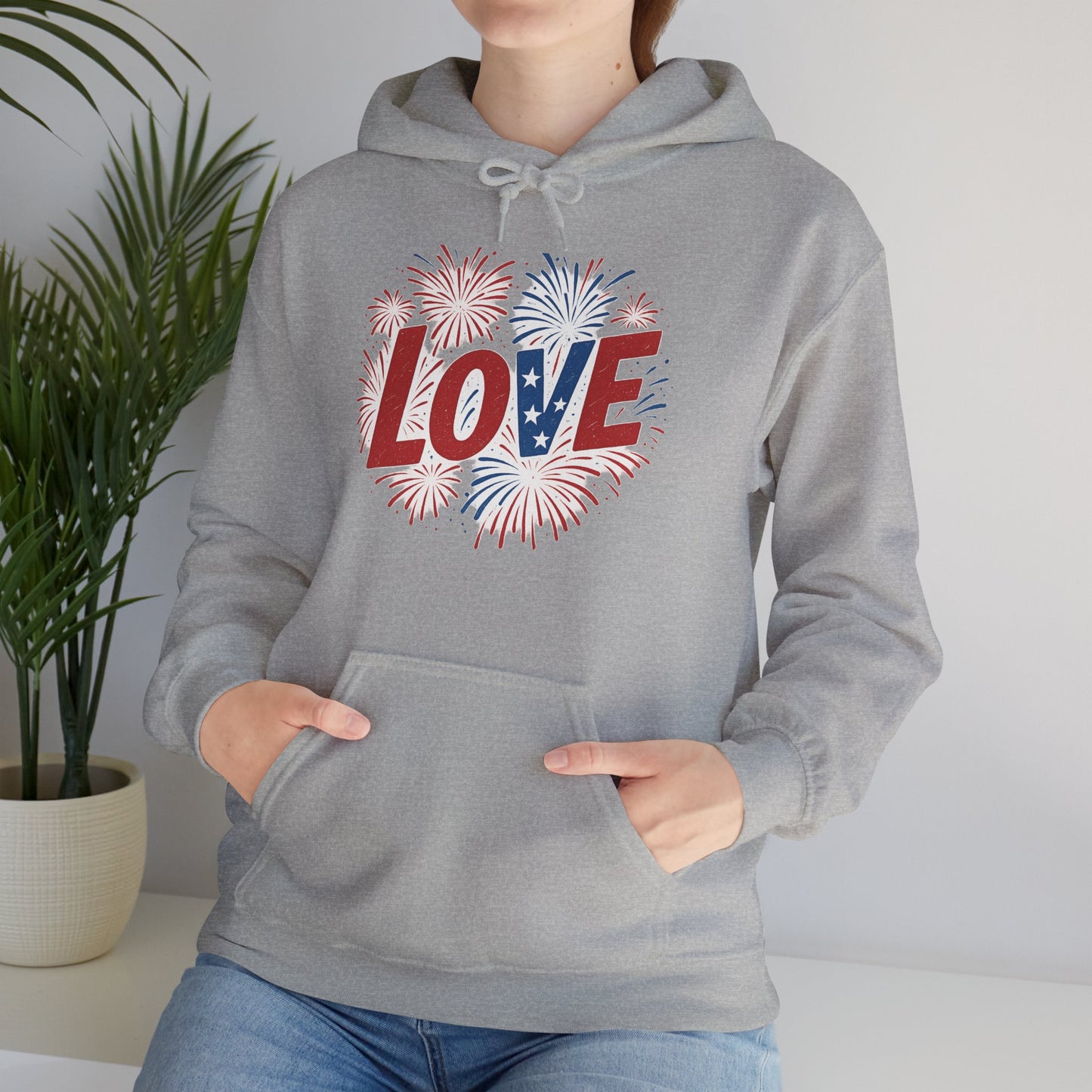 Unisex Hooded Sweatshirt with 'LOVE' Design - Cozy Gift for Friends, Valentine's Day, Casual Wear, Relaxation, Everyday Use