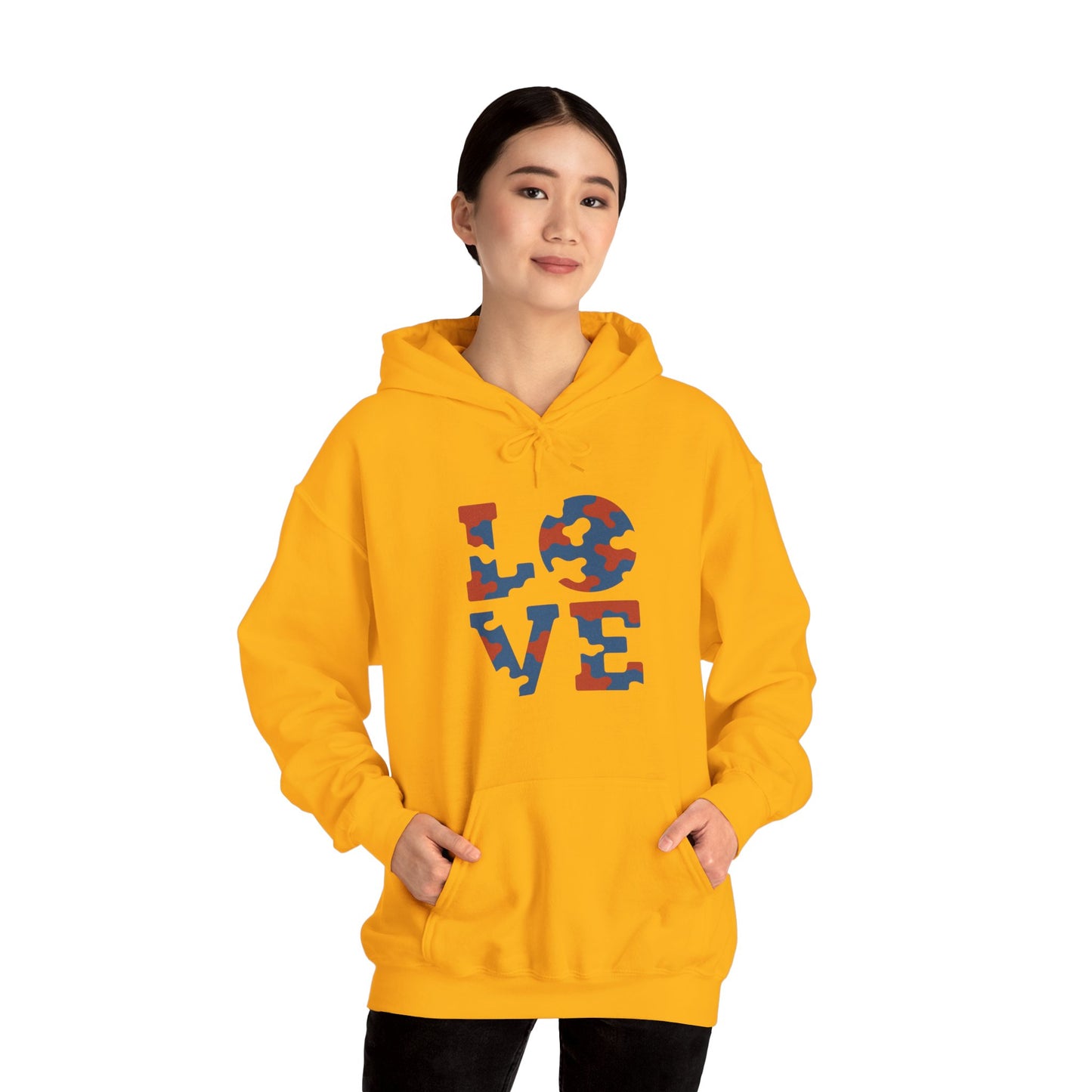 Unisex Hooded Sweatshirt with 'LOVE' Design - Cozy Gift for Friends, Valentine's Day, Casual Wear, Relaxation, Everyday Use