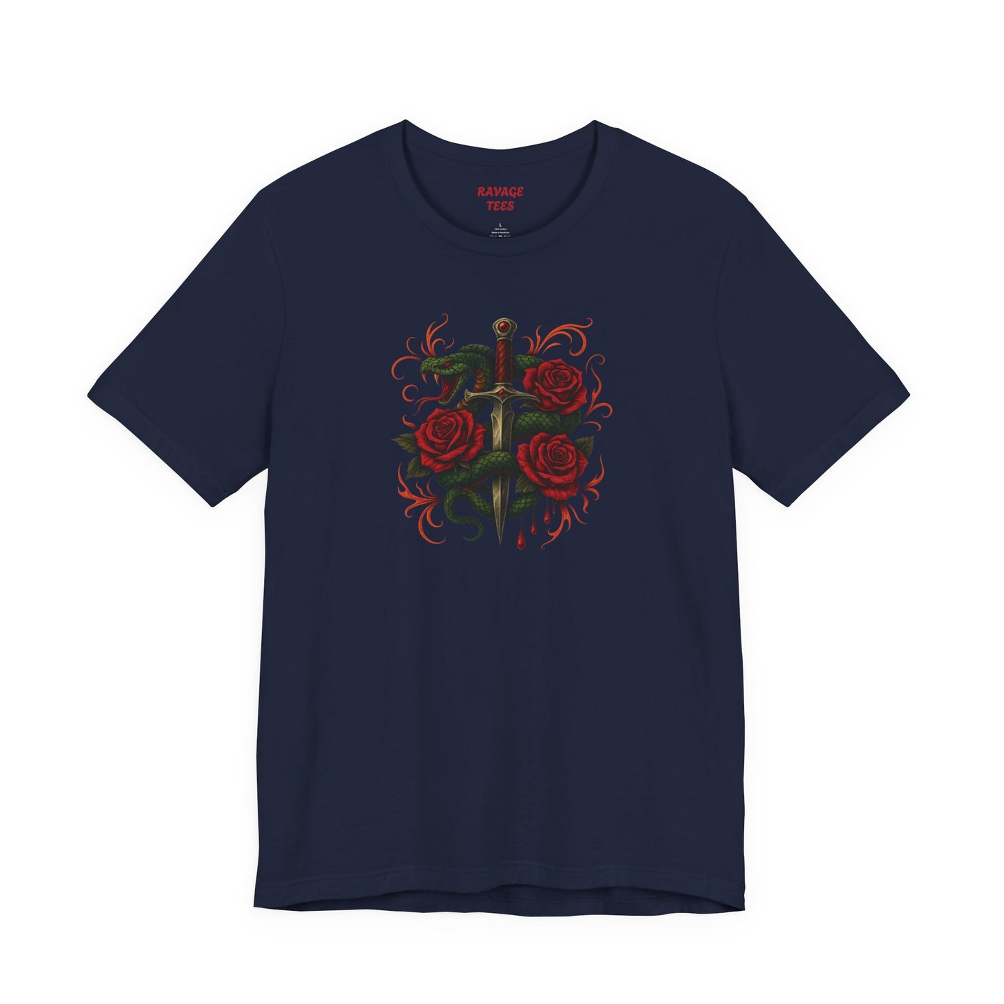 Edgy Rose Design Tee, Casual Wear, Gift for Music Lovers, Streetwear, Graphic Shirt, Vintage Style