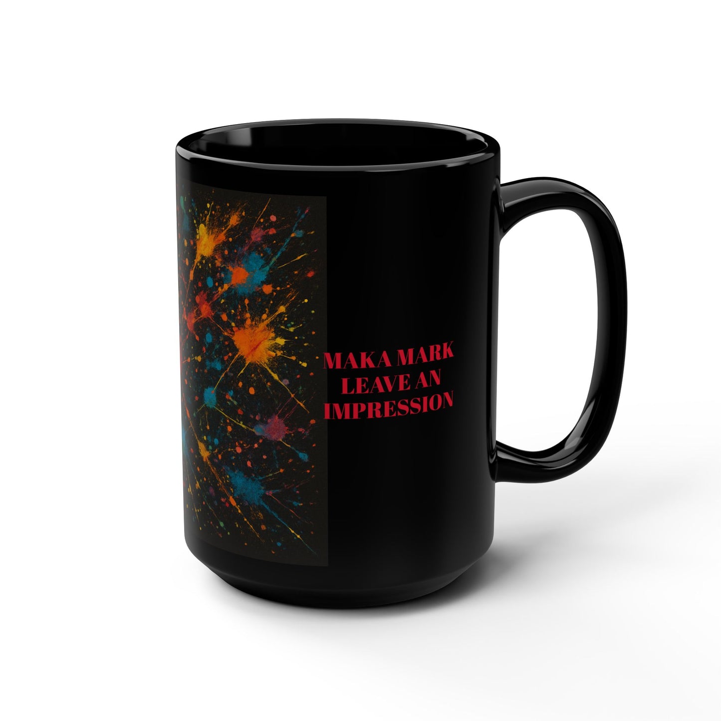 ART OF IMPACT Colorful Splash Inspiration Mug, Artistic Coffee Cup, Unique Art Print