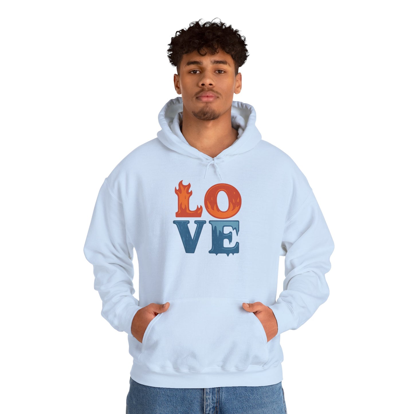 Unisex Hooded Sweatshirt with 'LOVE' Design - Cozy Gift for Friends, Valentine's Day, Casual Wear, Relaxation, Everyday Use