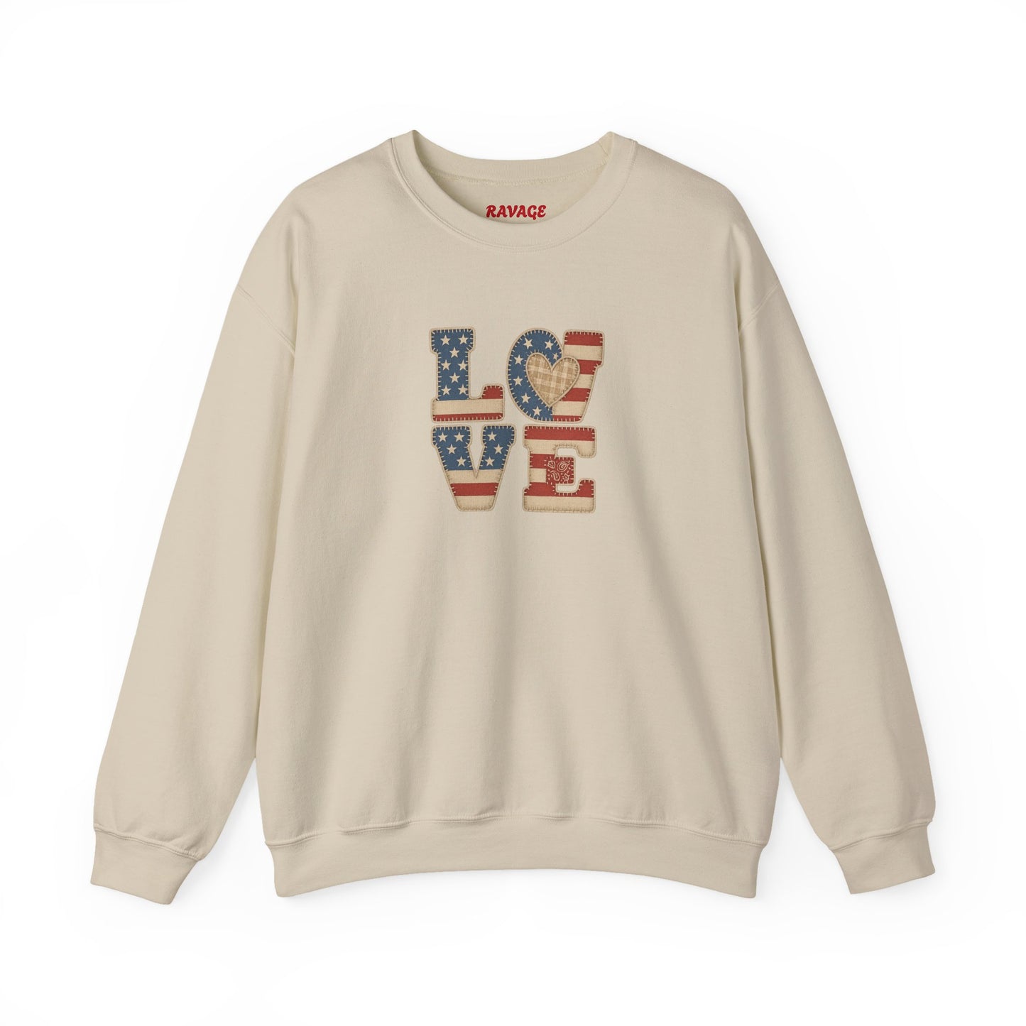 Patriotic Love Sweatshirt | Unisex Crewneck, Cozy Top for Celebrations, Gifts, Independence Day, Casual Style, Everyday Comfort