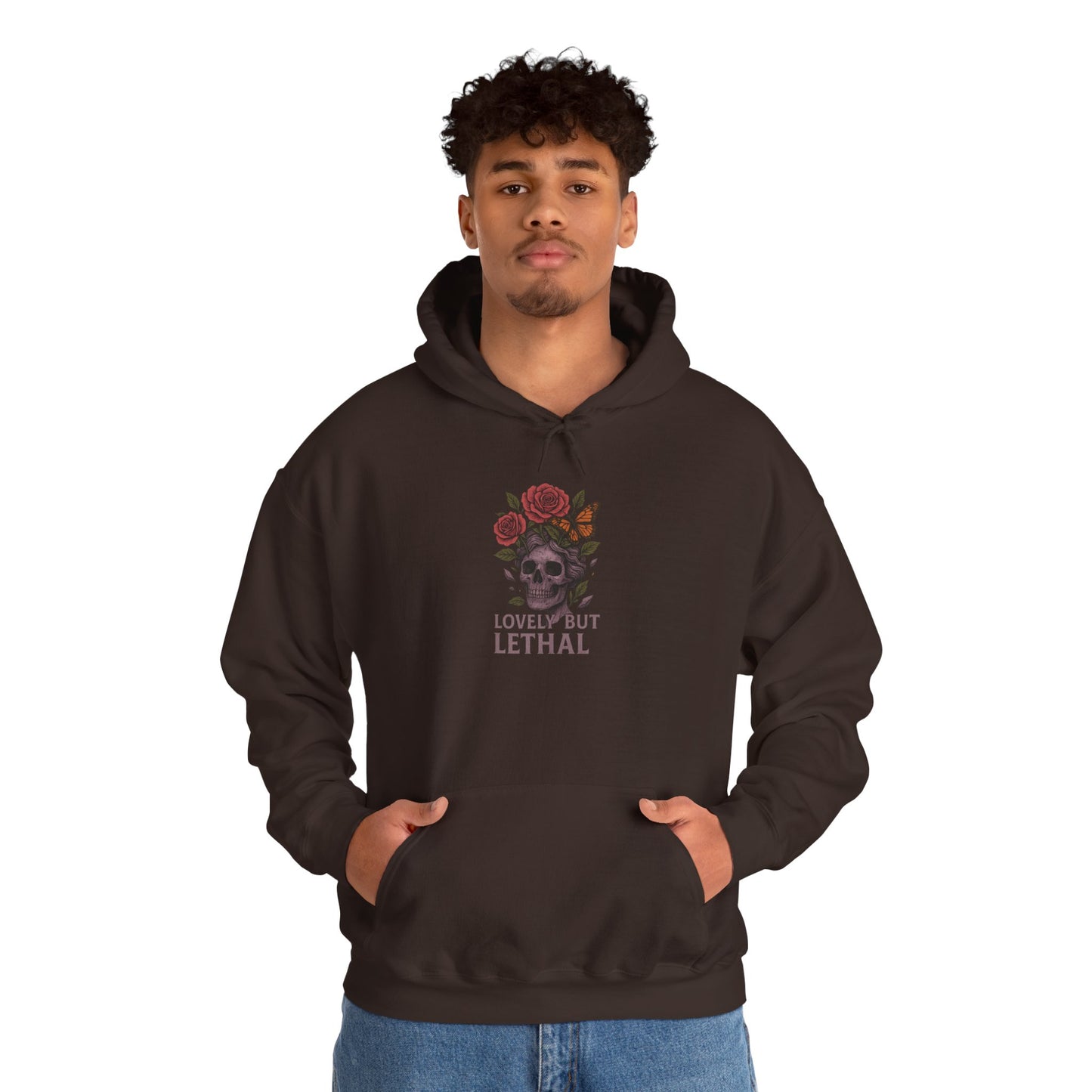 LOVELY BUT LETHAL Graphic Hoodie – Unisex Pullover Sweatshirt for Nature Lovers | Cozy Streetwear for Spring, Casual Wear & Eco-Friendly Gifts