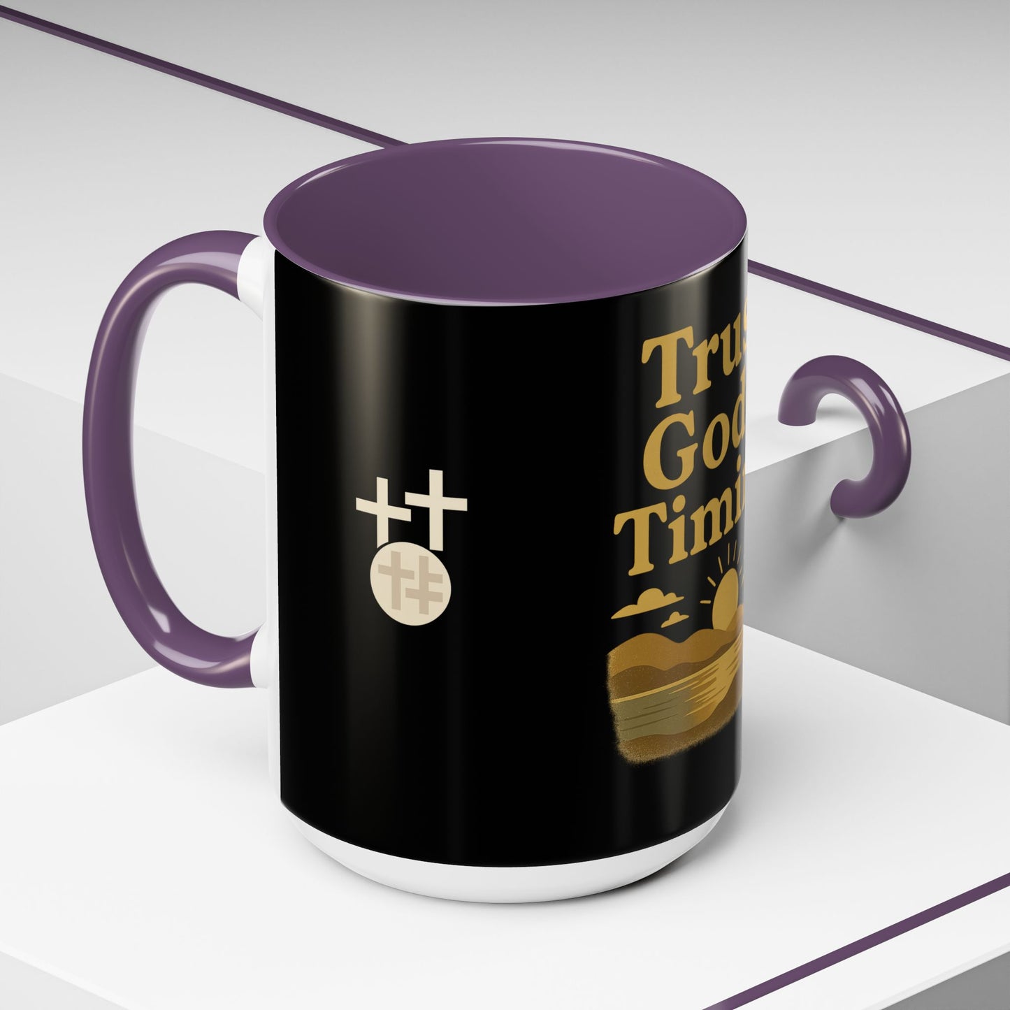 Trust God's Timing Christian Coffee Mug – Inspirational Accent Cup (11oz & 15oz), Faith-Based Gift for Coffee & Tea Lovers