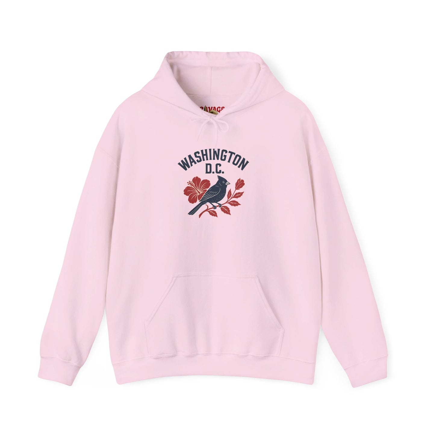Washington D.C. Floral Hoodie – Unisex Heavy Blend Sweatshirt, Cozy Spring Streetwear, Travel Gift, DC Souvenir, Botanical Graphic Pullover