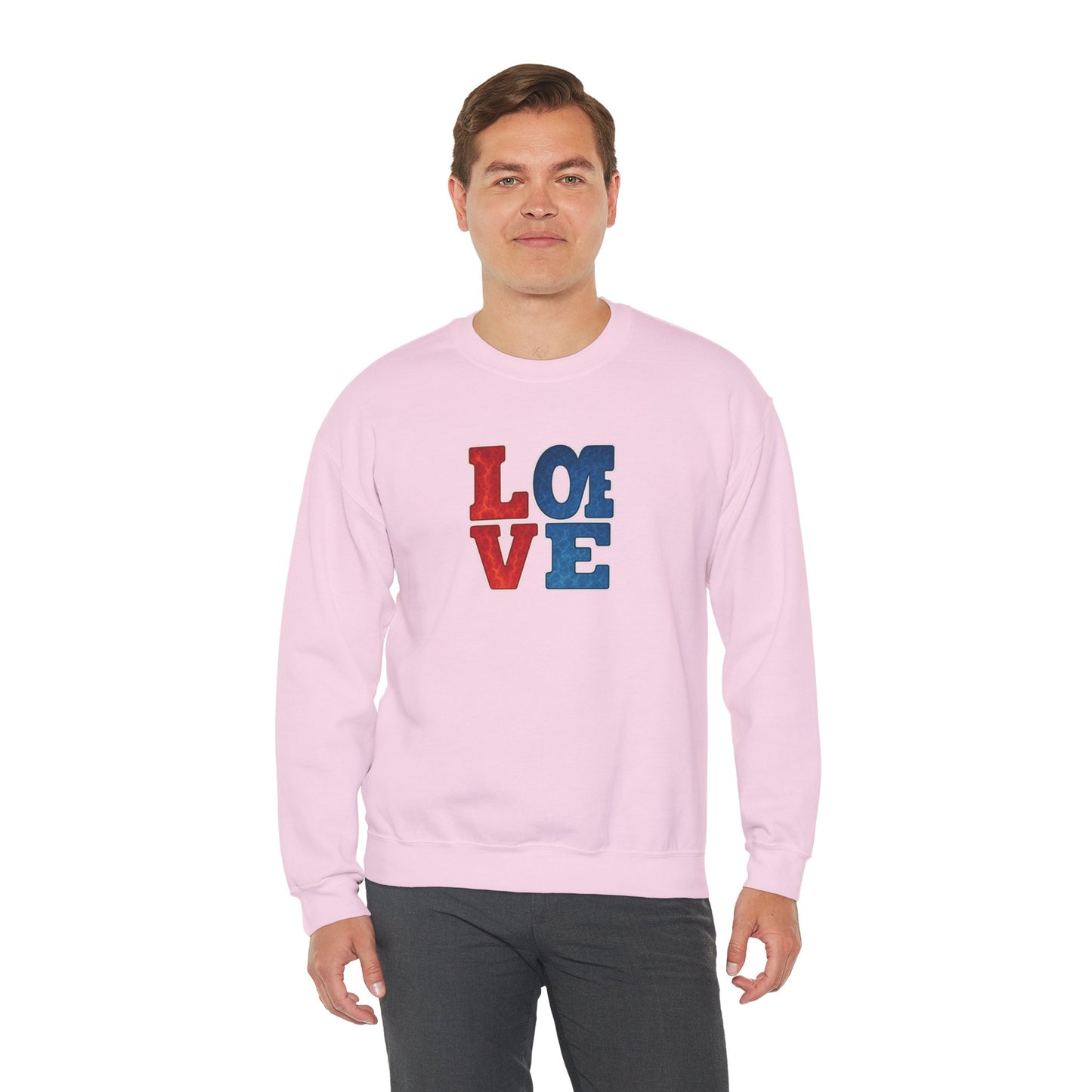Patriotic Love Sweatshirt | Unisex Crewneck, Cozy Top for Celebrations, Gifts, Independence Day, Casual Style, Everyday Comfort