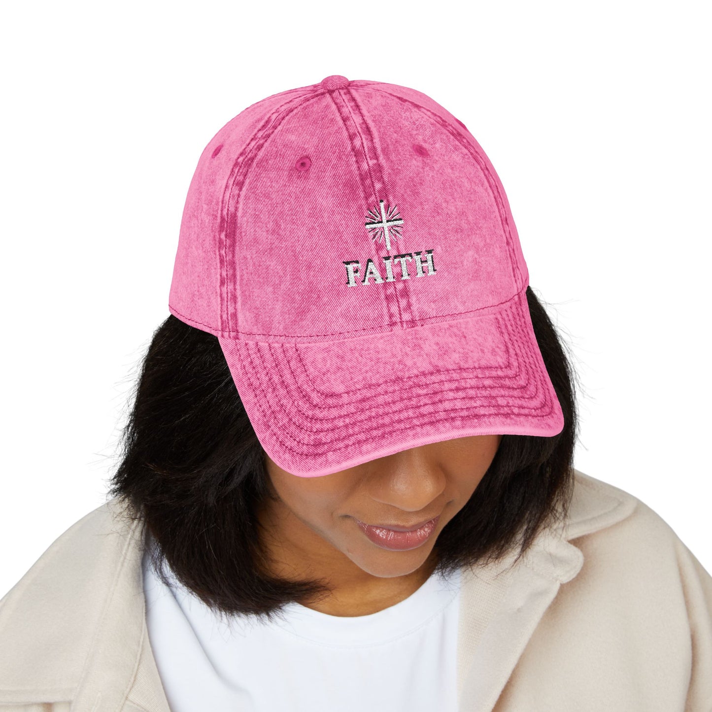Vintage Faith Embroidered Cap, Inspirational Hat for Everyday Wear, Perfect Gift for Birthdays & Holidays