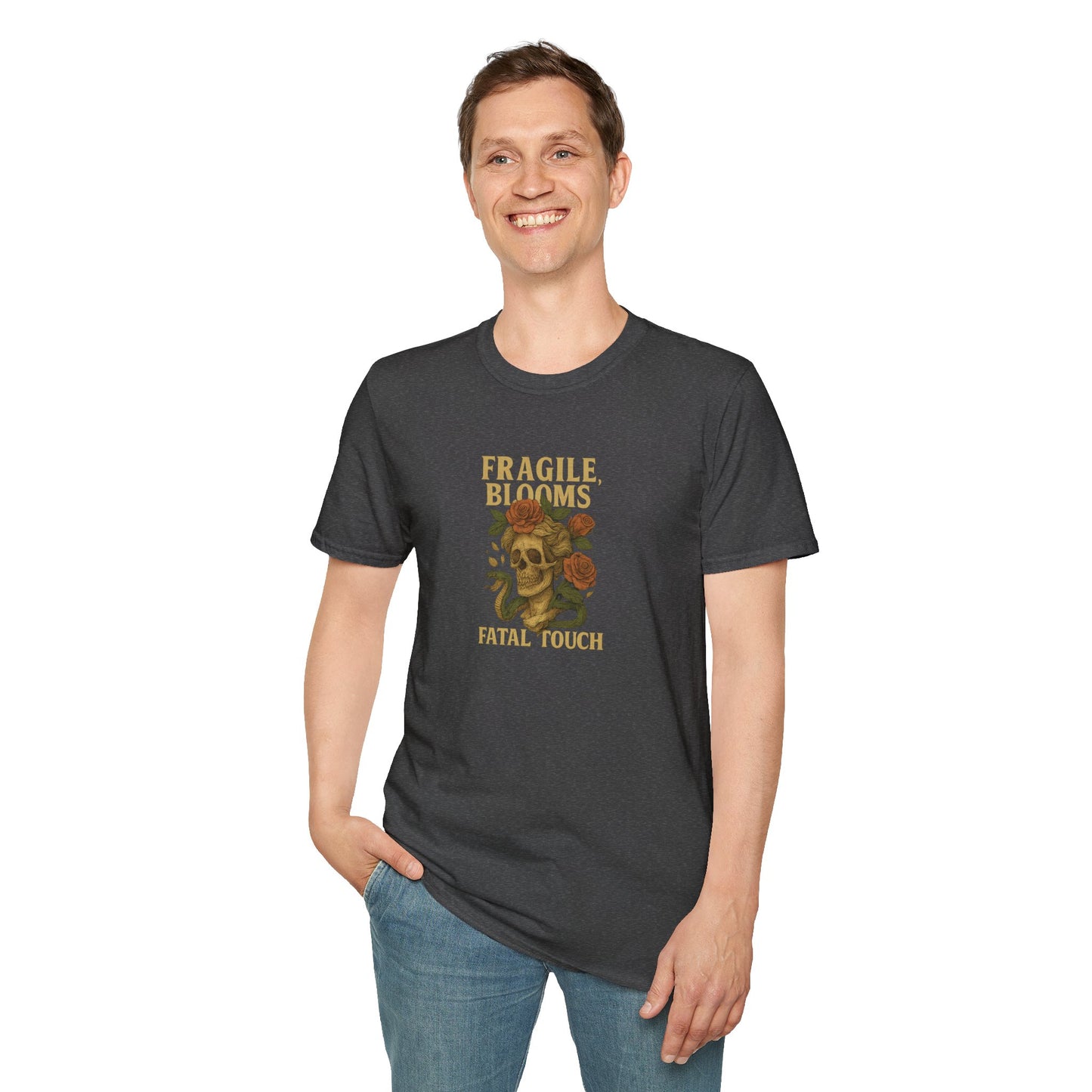 FRAGILE BLOOM FATAL TOUCH Graphic T-Shirt – Unisex Tee | Eco-Friendly Nature Shirt for Summer Style, Casual Wear & Gifts for Nature Lovers