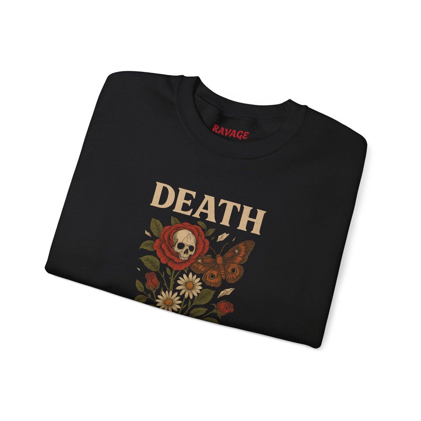 DEATH IN BLOOM Unisex Crewneck Sweatshirt – Heavy Blend Pullover for Casual Wear | Cozy Streetwear Gift for Her, Feminist Fashion Statement