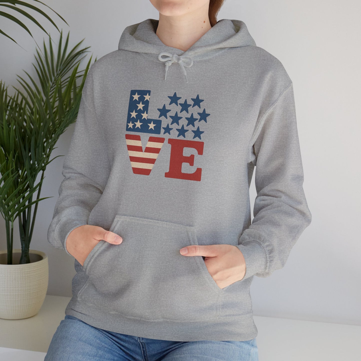 Unisex Hooded Sweatshirt with 'LOVE' Design - Cozy Gift for Friends, Valentine's Day, Casual Wear, Relaxation, Everyday Use