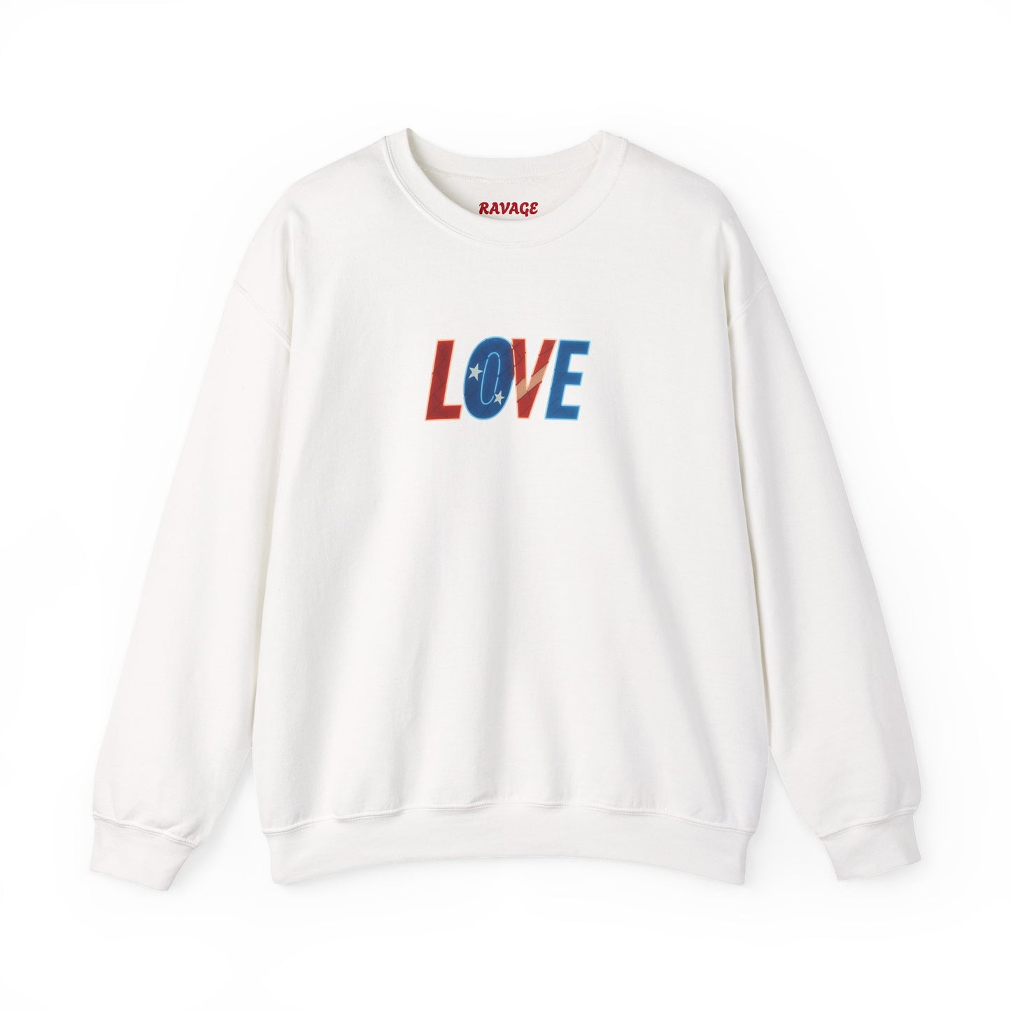 Patriotic Love Sweatshirt | Unisex Crewneck, Cozy Top for Celebrations, Gifts, Independence Day, Casual Style, Everyday Comfort