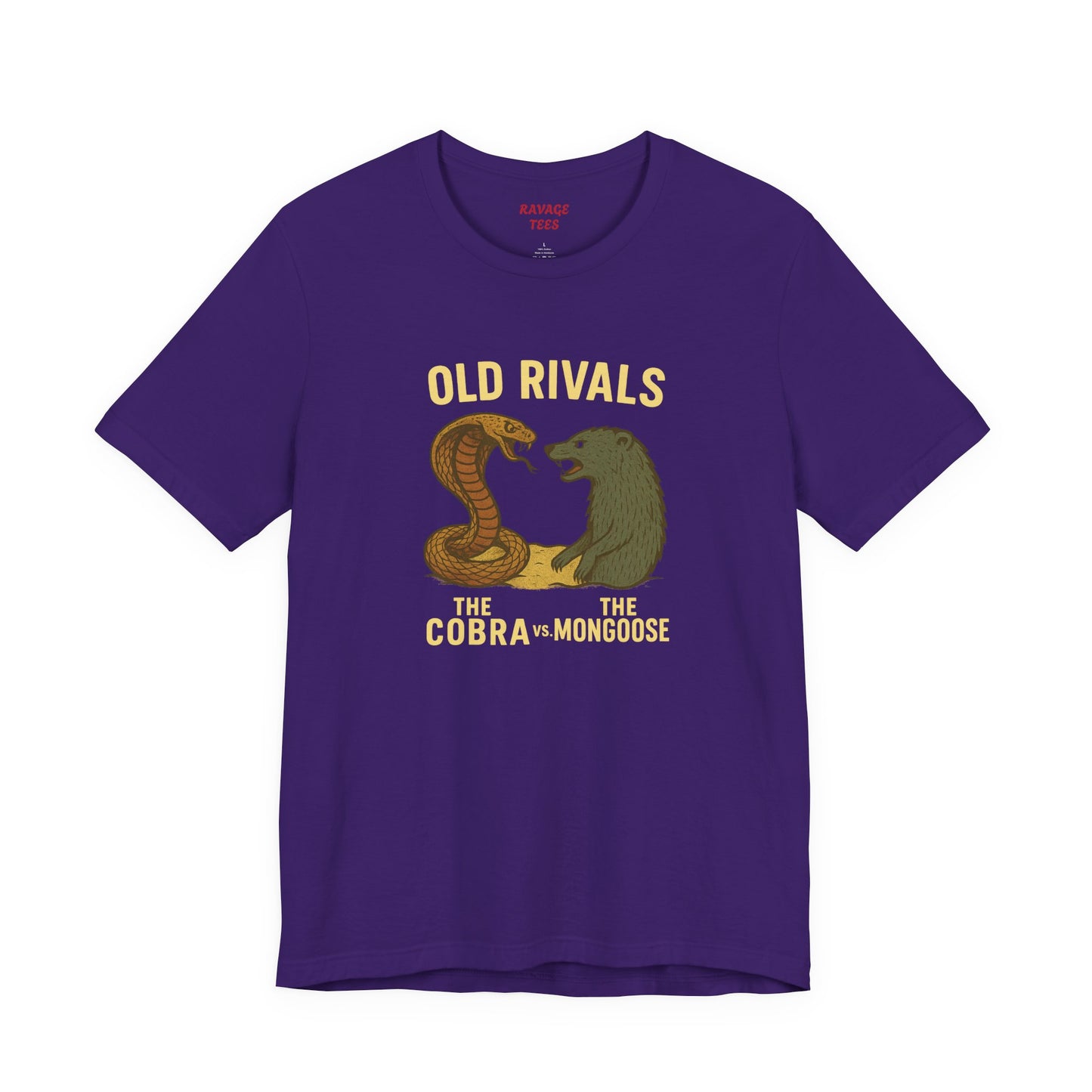 Vintage Rivalry Tee - Cobra vs Mongoose T-Shirt, Retro Graphic Outdoor Adventure Shirt, Perfect Gift for Animal Lovers