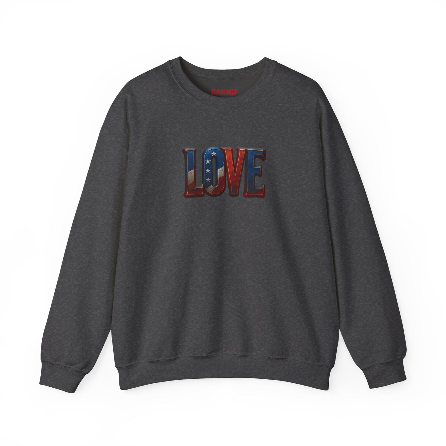 Patriotic Love Sweatshirt | Unisex Crewneck, Cozy Top for Celebrations, Gifts, Independence Day, Casual Style, Everyday Comfort