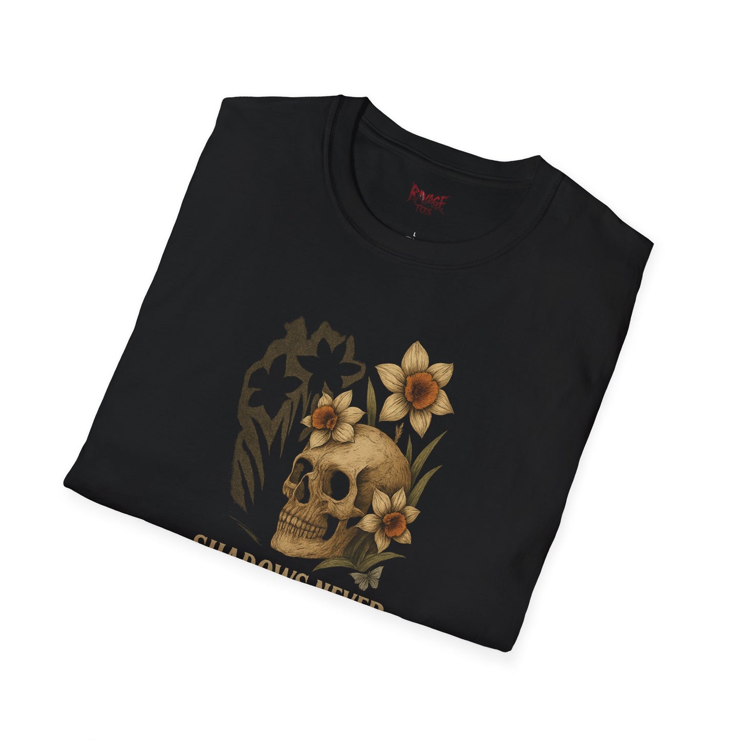 SHADOWS NEVER KILL THE FLOWERS Graphic T-Shirt – Unisex Tee | Eco-Friendly Nature Shirt for Summer Style, Casual Wear & Gifts for Nature Lovers