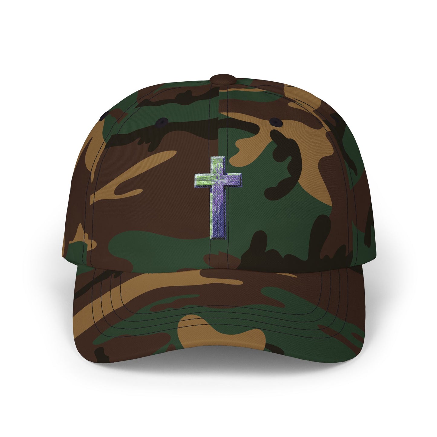 Classic Cap with Colorful Cross Design - Faith-Based Hat, Gift for Dads, Casual Wear, Stylish Accessory