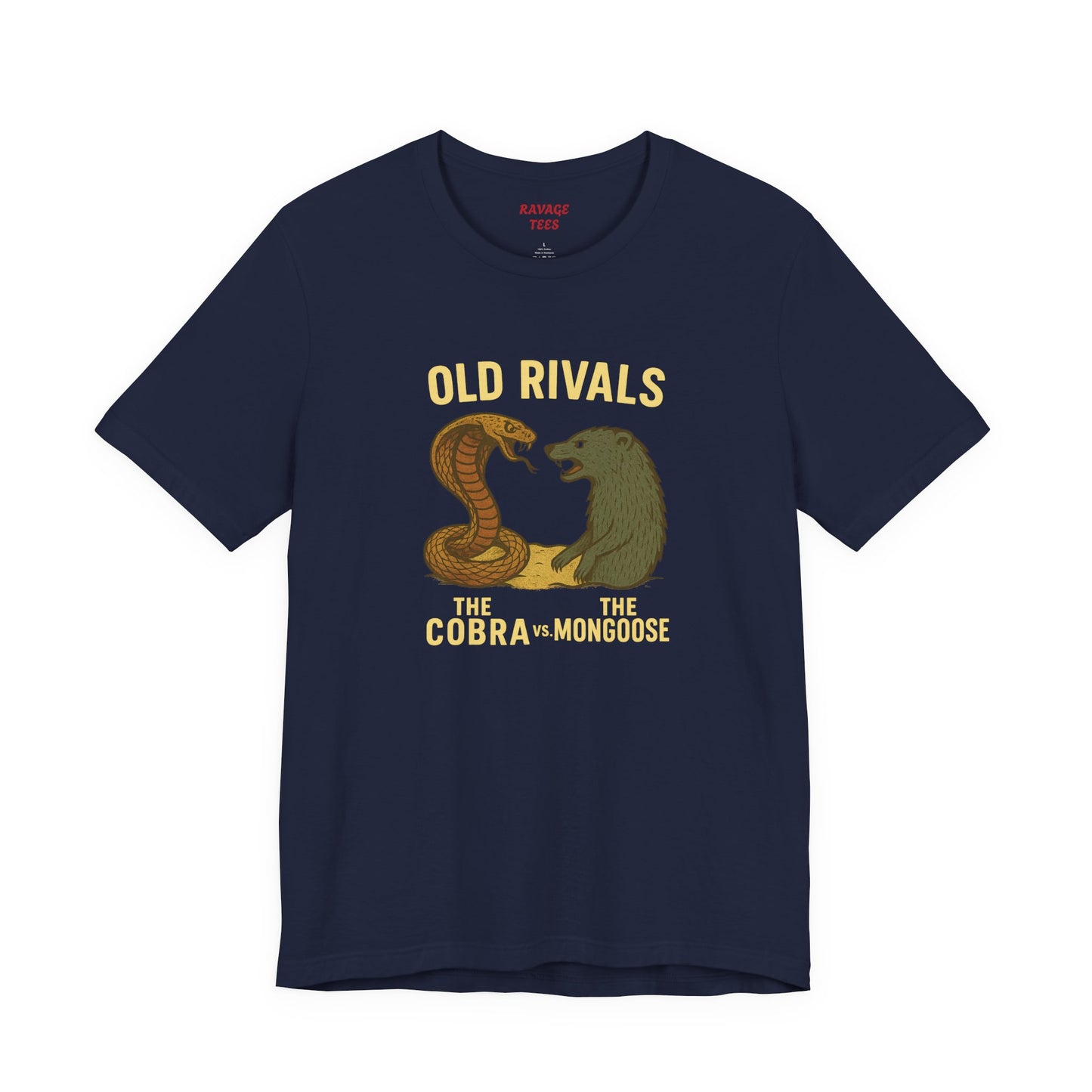 Vintage Rivalry Tee - Cobra vs Mongoose T-Shirt, Retro Graphic Outdoor Adventure Shirt, Perfect Gift for Animal Lovers