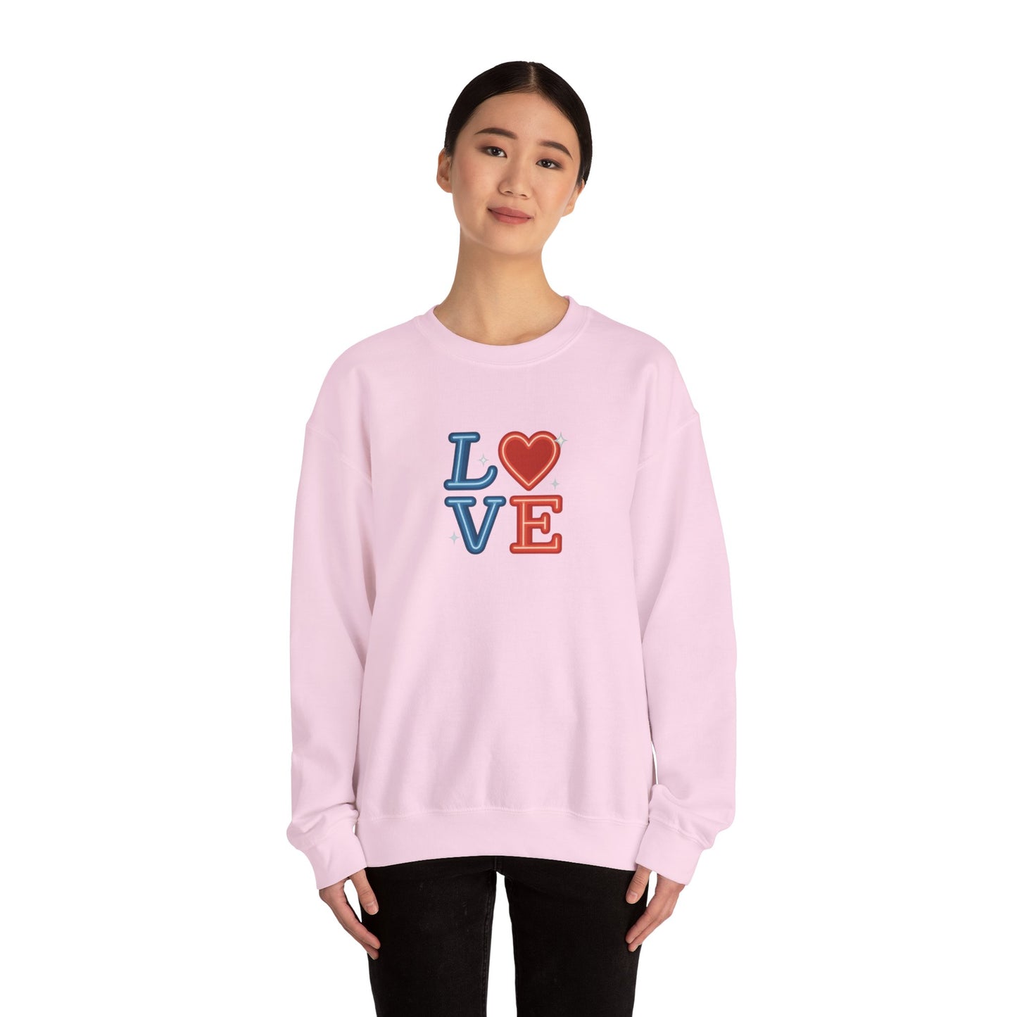 Patriotic Love Sweatshirt | Unisex Crewneck, Cozy Top for Celebrations, Gifts, Independence Day, Casual Style, Everyday Comfort