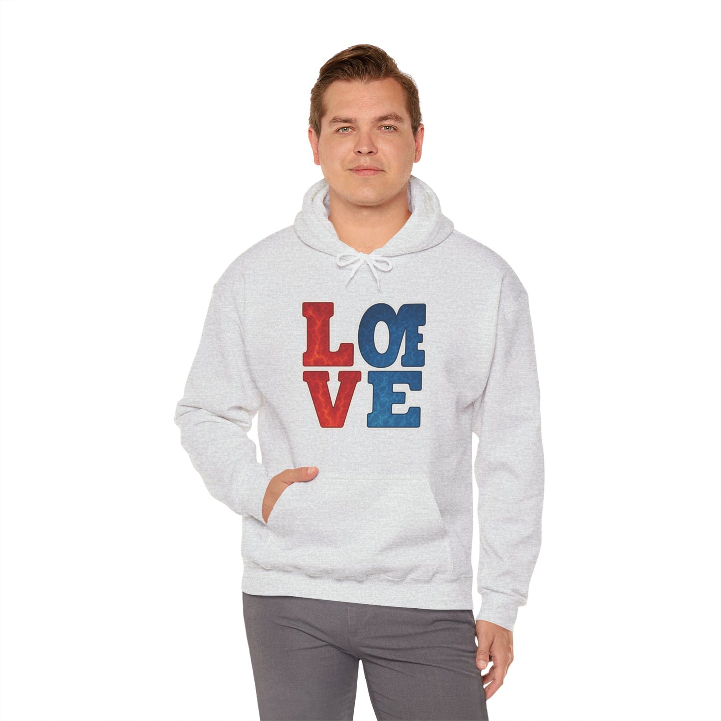 Unisex Hooded Sweatshirt with 'LOVE' Design - Cozy Gift for Friends, Valentine's Day, Casual Wear, Relaxation, Everyday Use