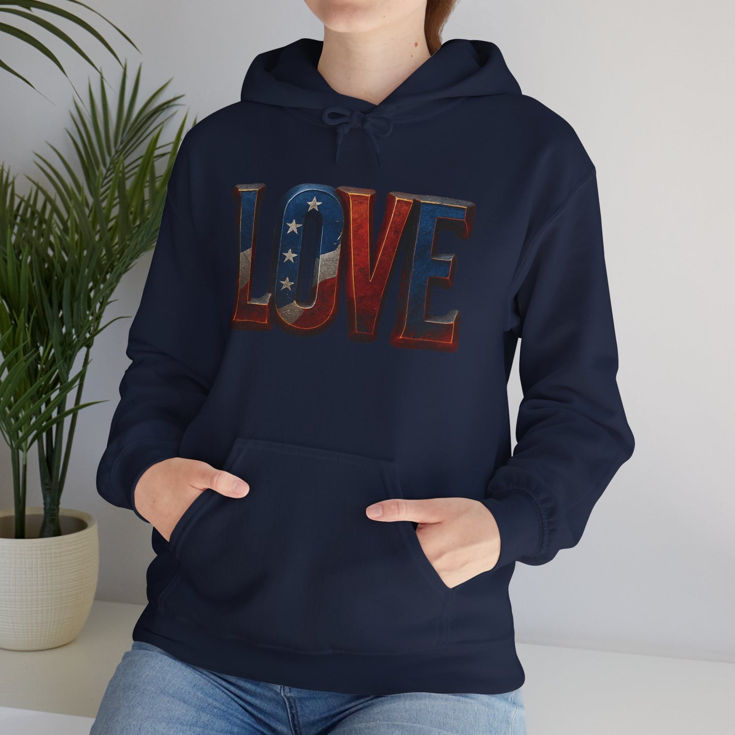 Unisex Hooded Sweatshirt with 'LOVE' Design - Cozy Gift for Friends, Valentine's Day, Casual Wear, Relaxation, Everyday Use