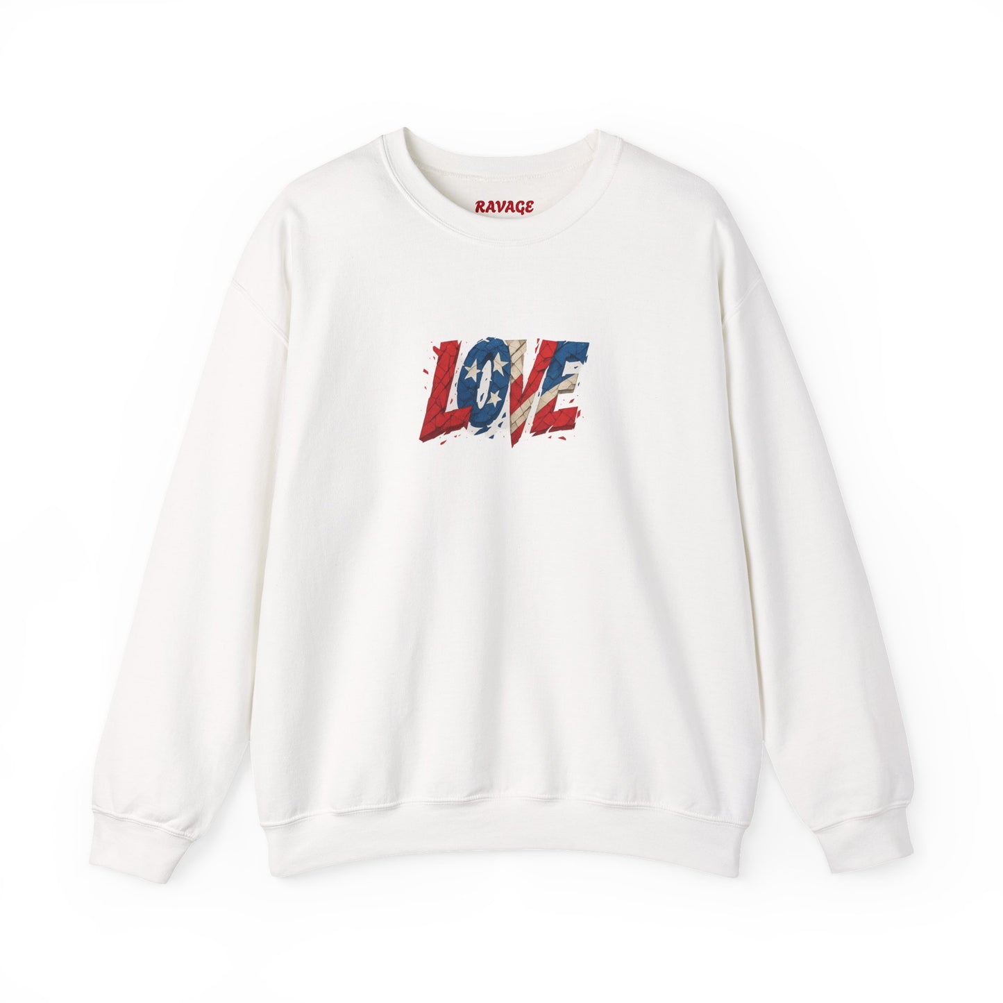 Patriotic Love Sweatshirt | Unisex Crewneck, Cozy Top for Celebrations, Gifts, Independence Day, Casual Style, Everyday Comfort