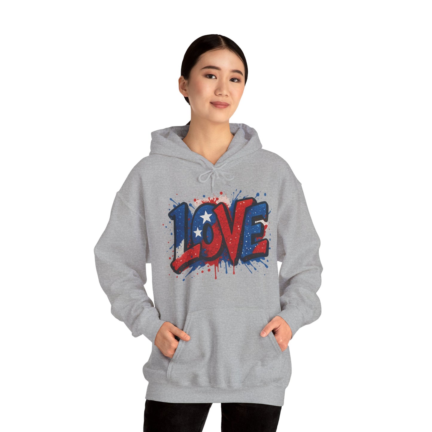 Unisex Hooded Sweatshirt with 'LOVE' Design - Cozy Gift for Friends, Valentine's Day, Casual Wear, Relaxation, Everyday Use