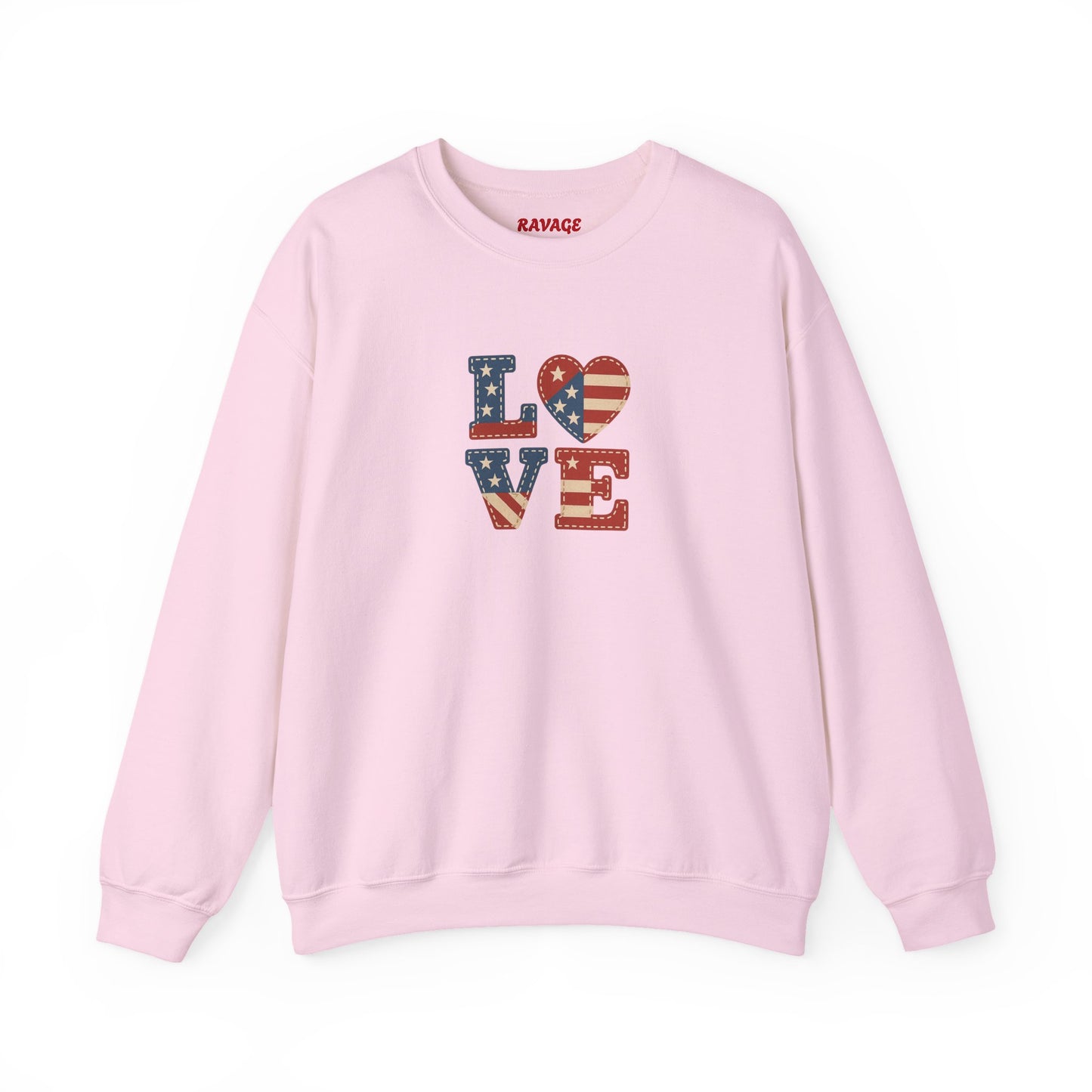 Patriotic Love Sweatshirt | Unisex Crewneck, Cozy Top for Celebrations, Gifts, Independence Day, Casual Style, Everyday Comfort