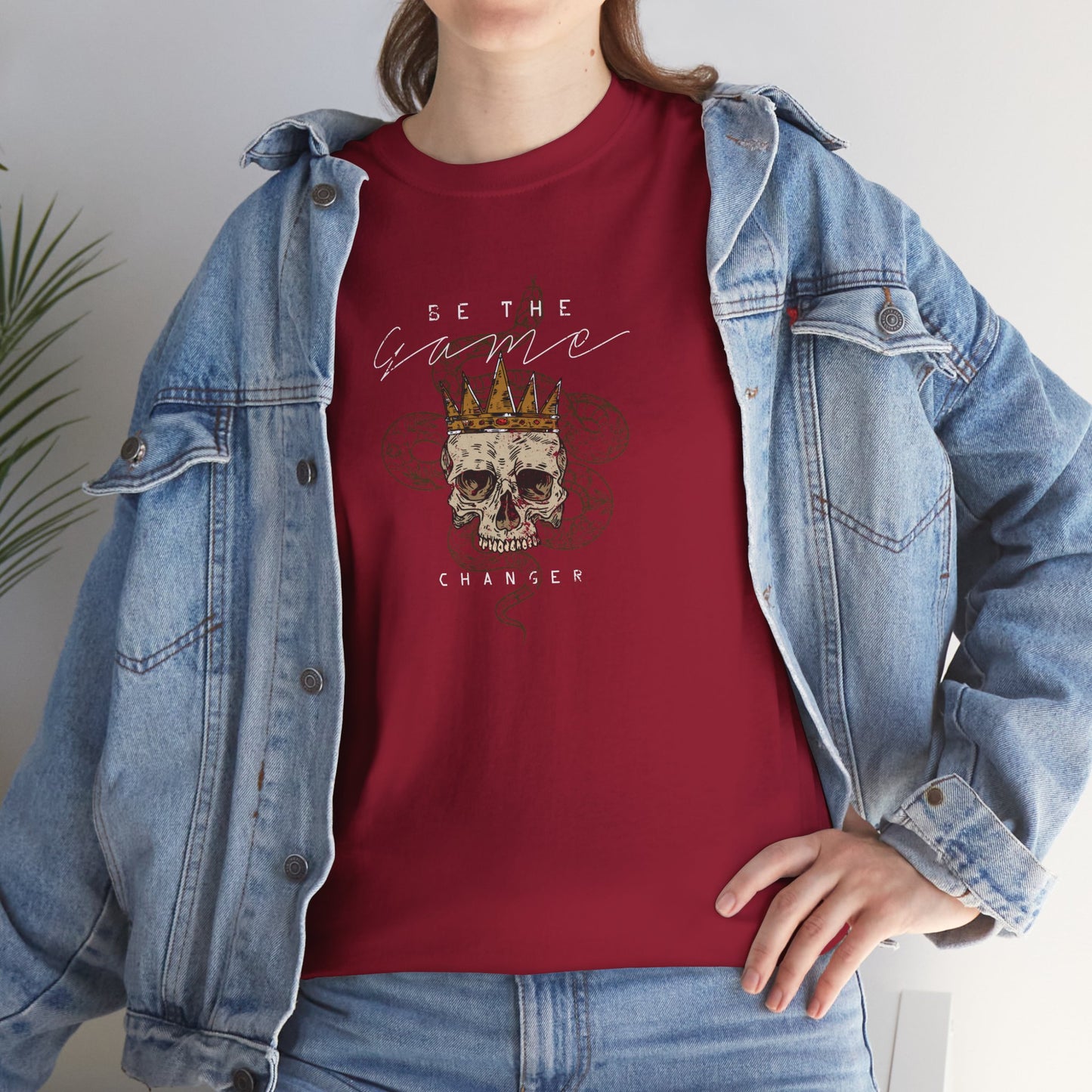 Be The Game Changer. Stylish Skull Graphic Tee for Casual Wear