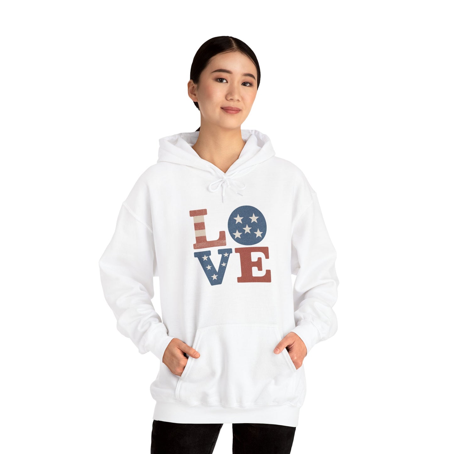 Unisex Hooded Sweatshirt with 'LOVE' Design - Cozy Gift for Friends, Valentine's Day, Casual Wear, Relaxation, Everyday Use