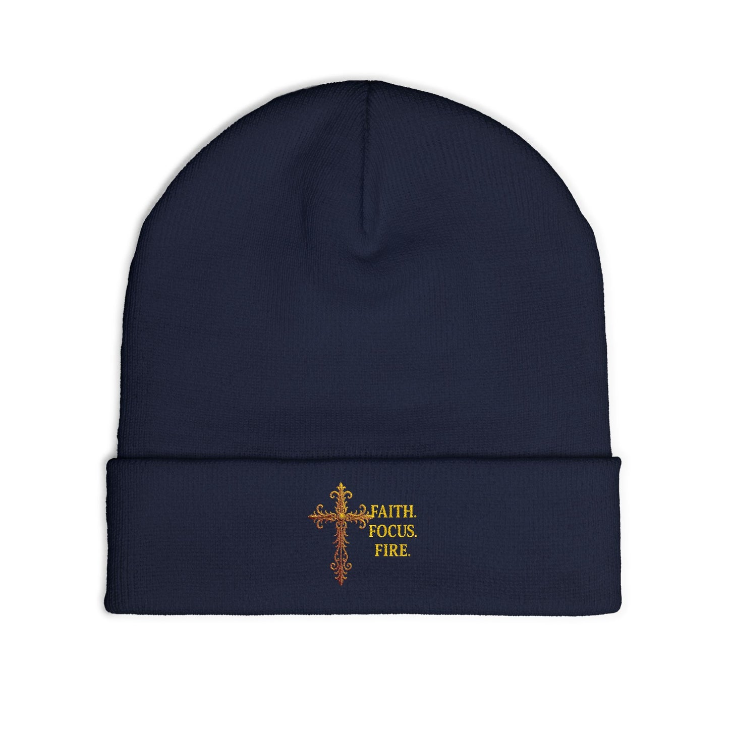 Embroidered Faith Beanie - Cozy Knit Hat for Winter, Inspirational Accessory, Unisex, Gift for Believers, Fashionable Headwear