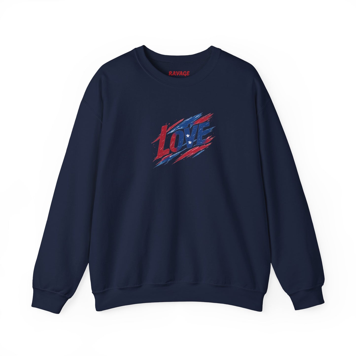 Patriotic Love Sweatshirt | Unisex Crewneck, Cozy Top for Celebrations, Gifts, Independence Day, Casual Style, Everyday Comfort