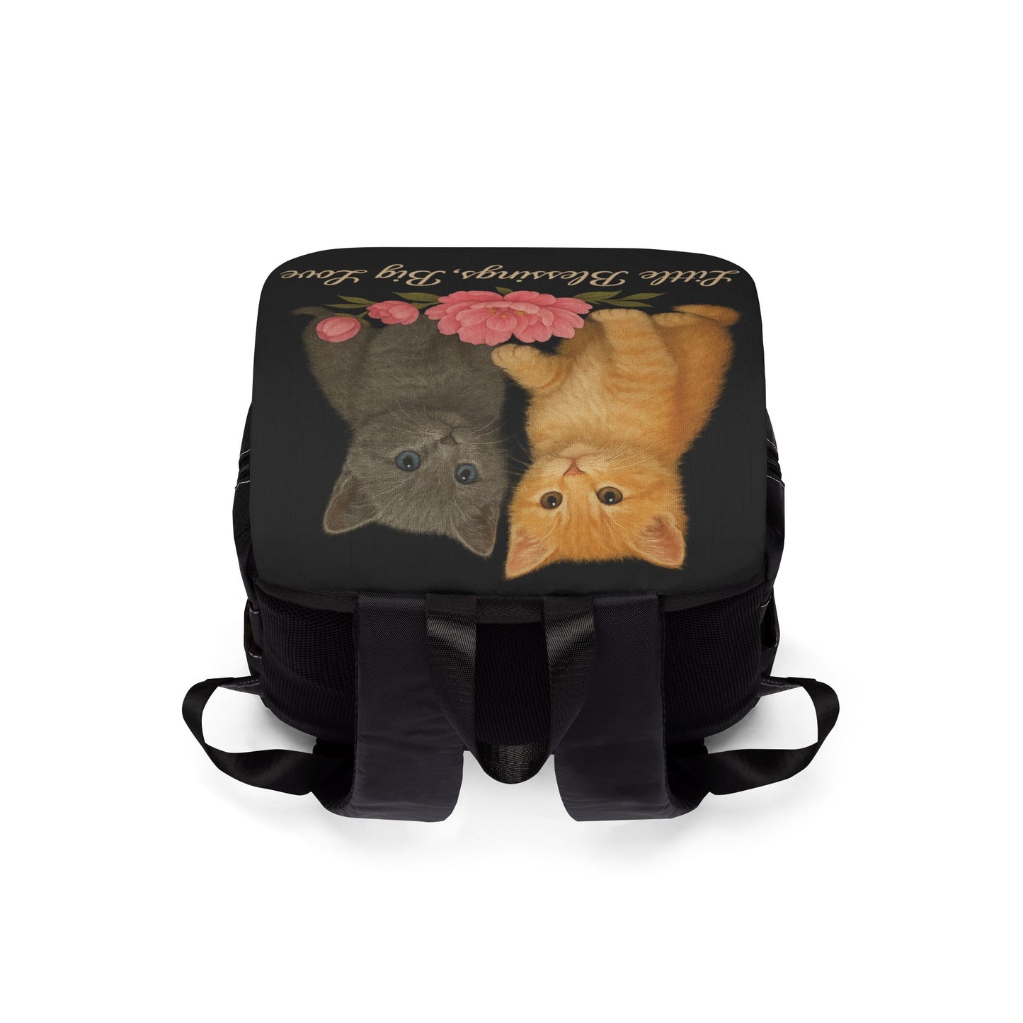 Charming Cat Shoulder Backpack, Cute Pet Lover Bag, Everyday Tote for Cat Owners, Gift for Cat Lovers, Floral Kitty Backpack